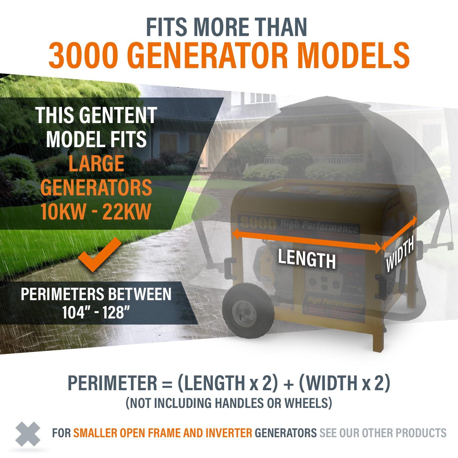 XL Generator Running Cover - Universal Kit (Extreme, Tan) - for Larger Open Frame Portable Generators