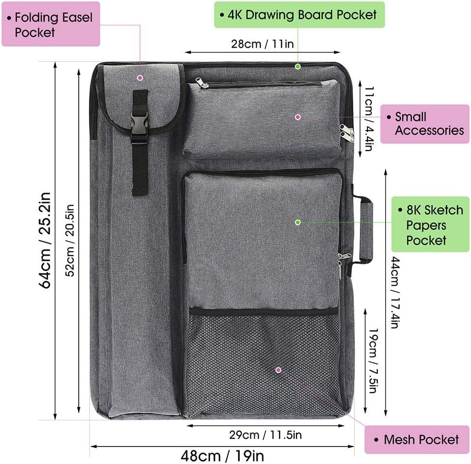 IN.DI&IN.WE Art Portfolio Case 18 x 24,Art Bags for Supplies Artwork/Poster Board/Project/Drawing Case.Large Art Portfolio/Display Screen Carrying and Traveling