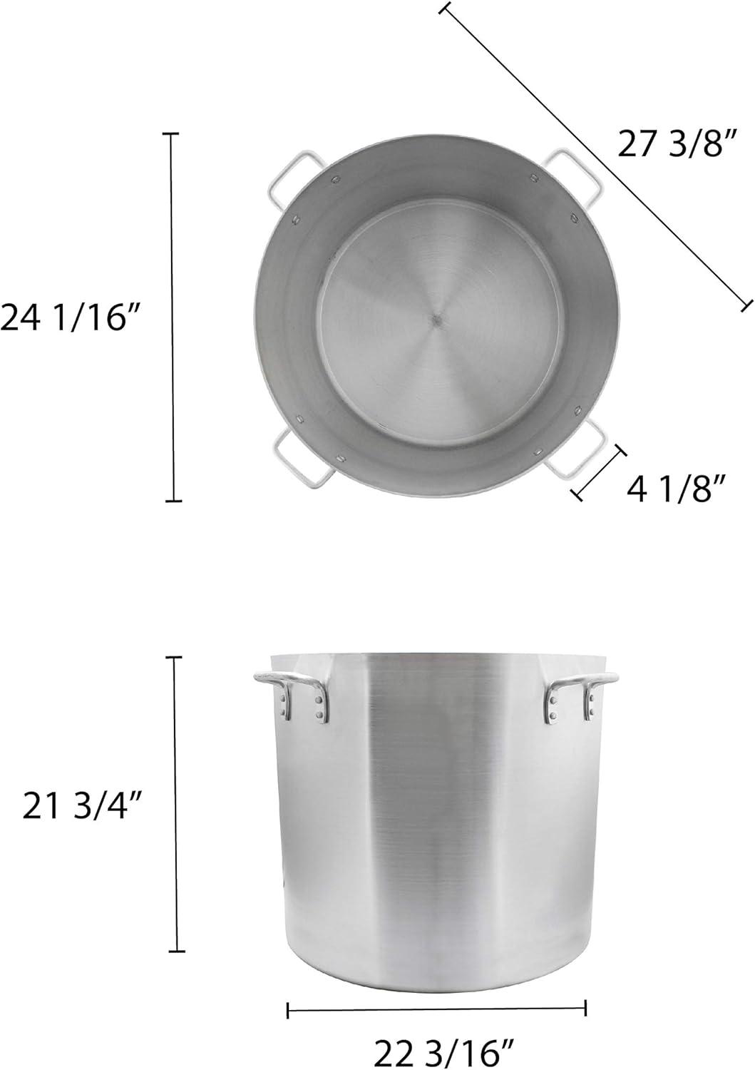 160 Quart Heavy-Duty Aluminum Stock Pot with Riveted Handles