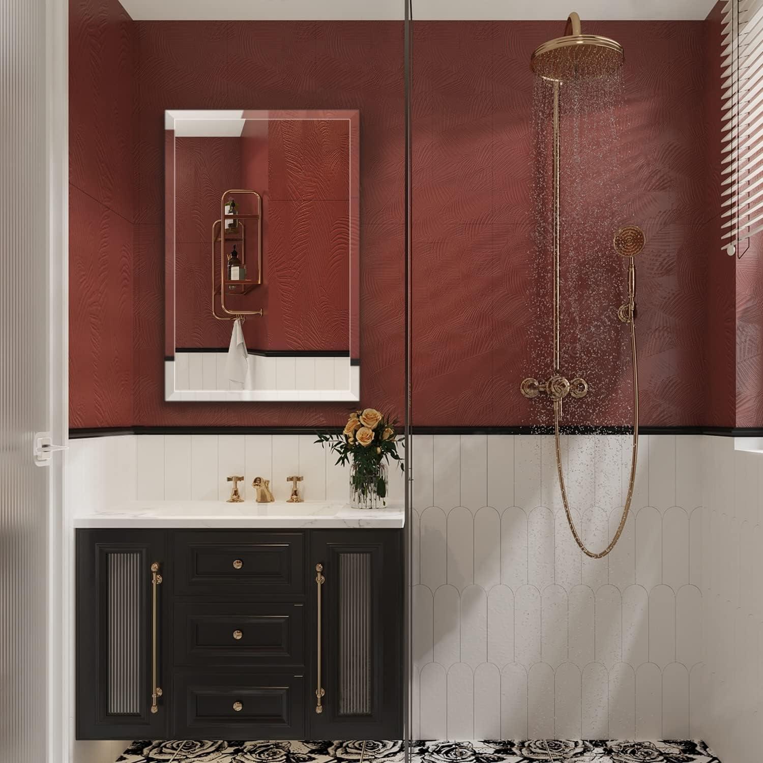 Empire Art Direct Frameless Beveled Prism Wall Mirror - Clear 20 in. x 0.39 in. x 30 in.