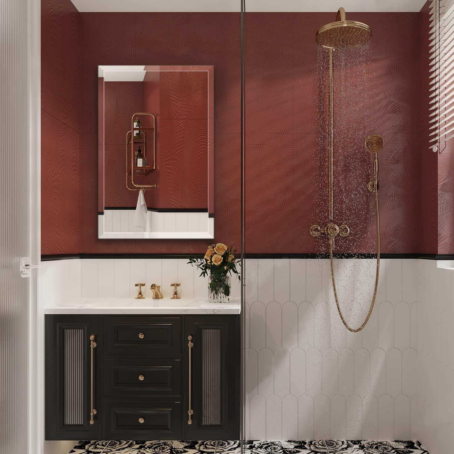 Empire Art Direct Frameless Beveled Prism Wall Mirror - Clear 20 in. x 0.39 in. x 30 in.