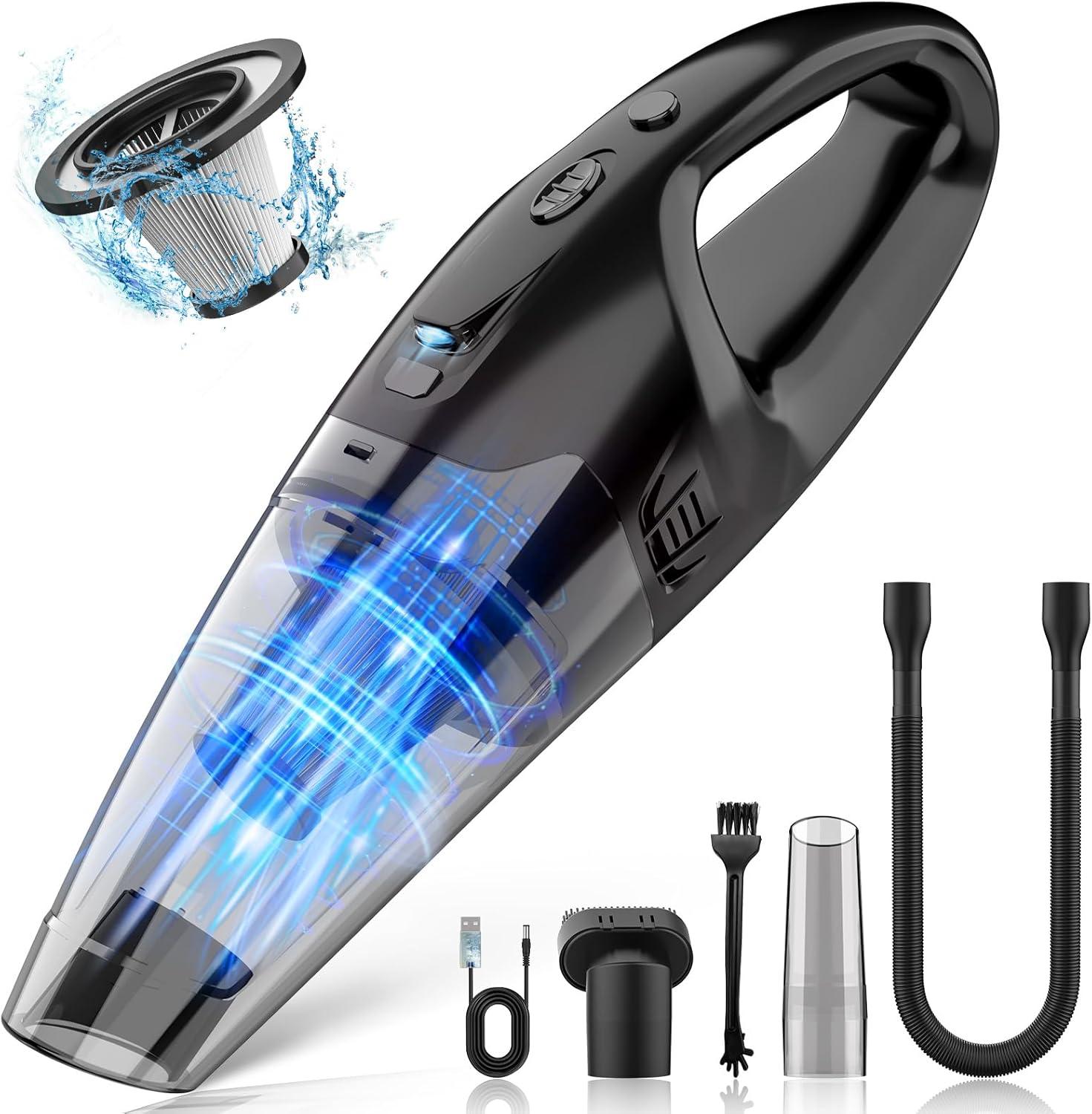 Handheld Vacuum Cordless Rechargeable, Dust Busters Cordless Rechargeable With LED, USB Charge, 1.65Lbs Hand Vacuum, Hand Vacuums For Car/Home/Pet