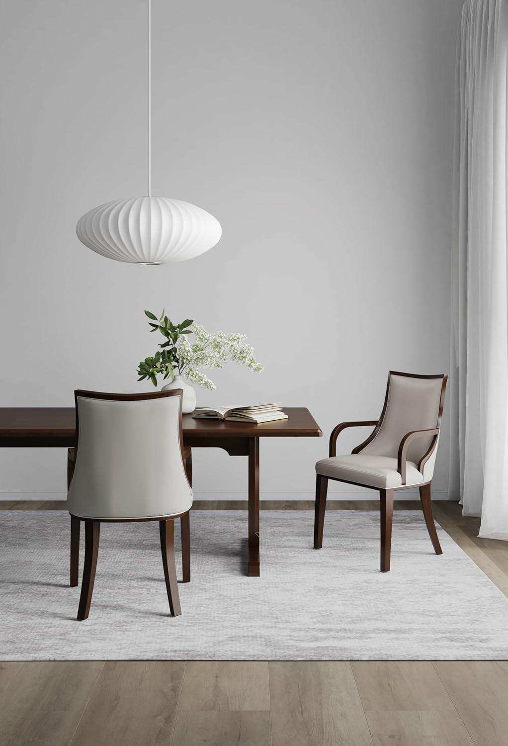 Manhattan Comfort Grand 18.5" Faux Leather Dining Chair in Gray (Set of 4)