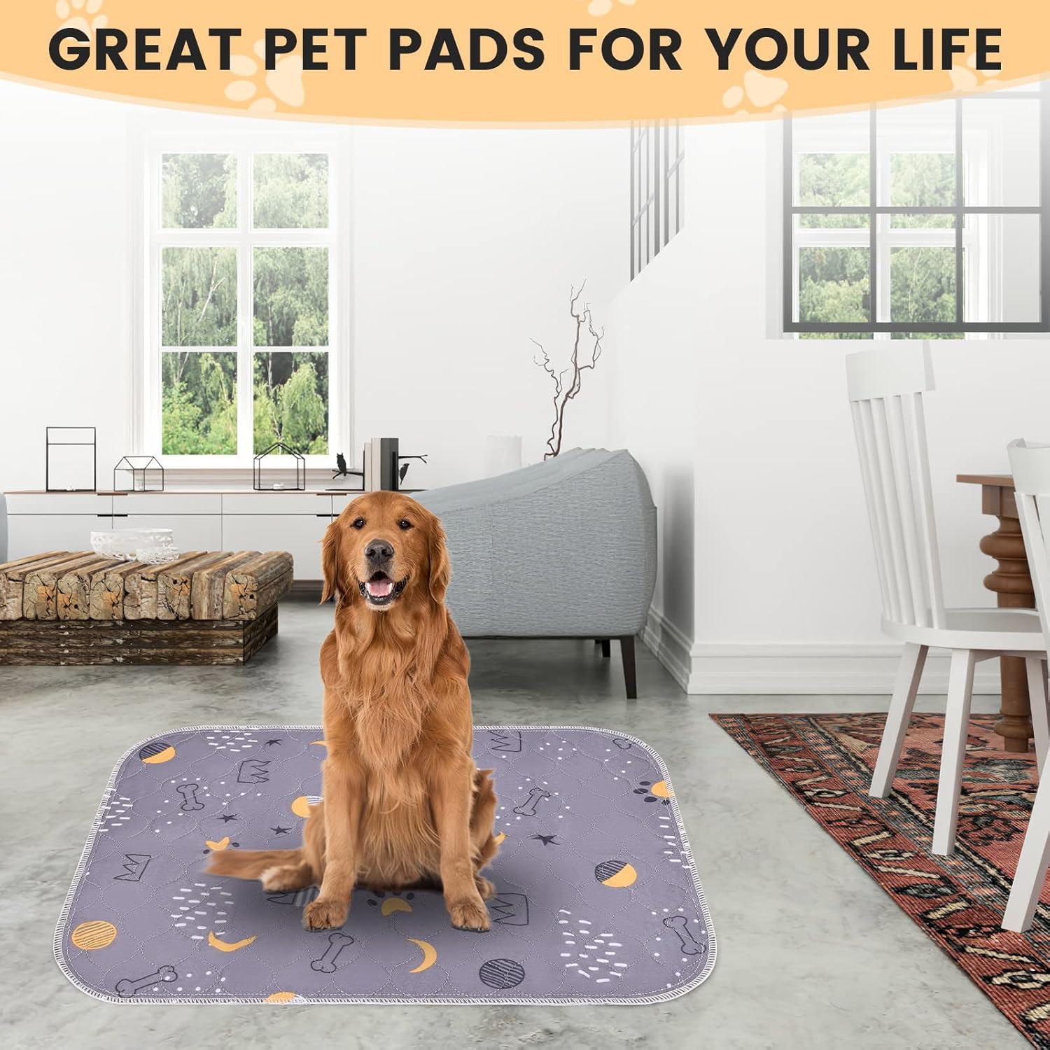 UPSKY Washable Pee Pads for Dogs 2 Pack Reusable Puppy Pads Pet Training Pads Dog Potty Pads 34”x36”