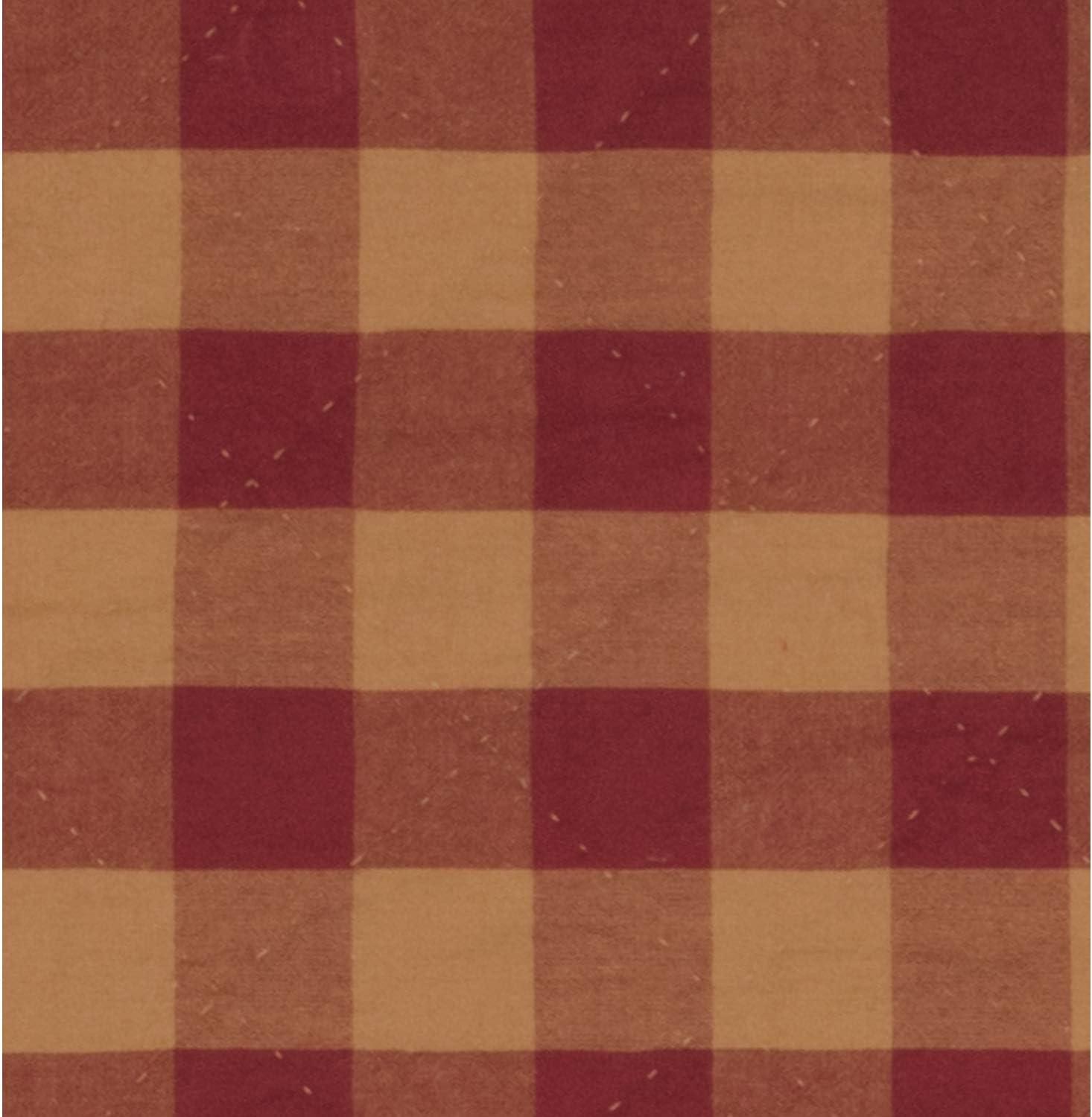 Burgundy Check 100% Cotton Checkered - Set of 2