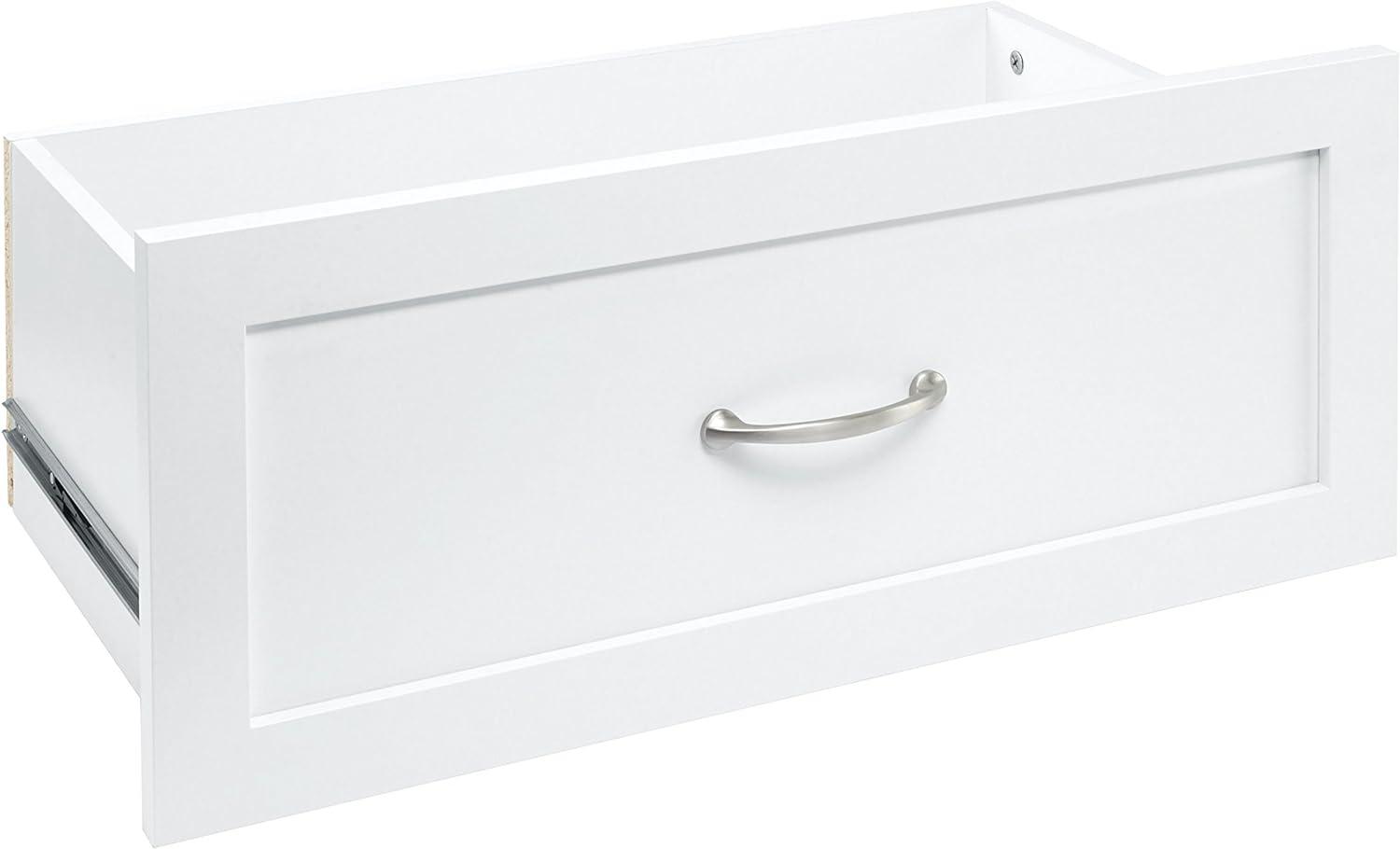 SuiteSymphony Pure White Laminated Wood 25'' Organizer Drawer