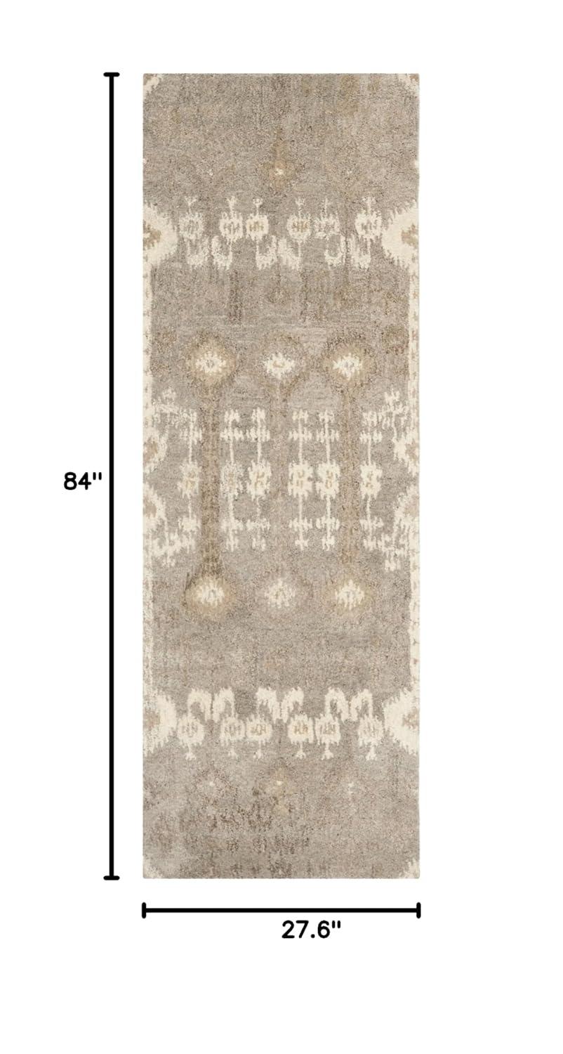 SAFAVIEH Wyndham Deborah Geometric Wool Area Rug, Natural/Multi, 9' x 12'