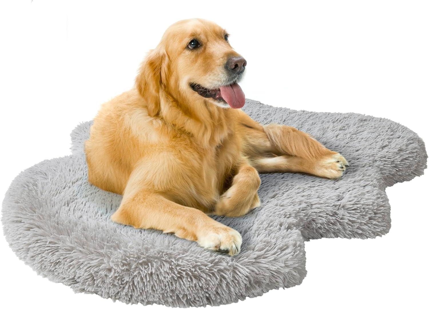 Friends Forever Nala Puprug Faux Fur Orthopedic Dog Bed with Foam, Pup Faux Fur Rug with Removable Bed Cover