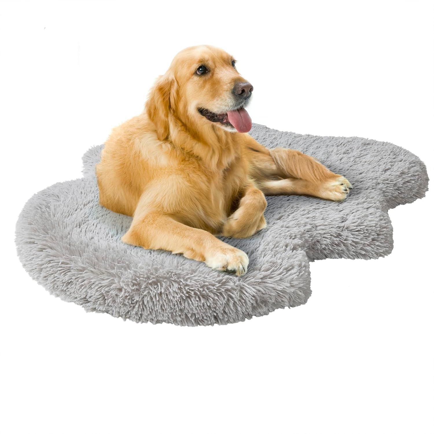 Friends Forever Nala Puprug Faux Fur Orthopedic Dog Bed with Foam, Pup Faux Fur Rug with Removable Bed Cover