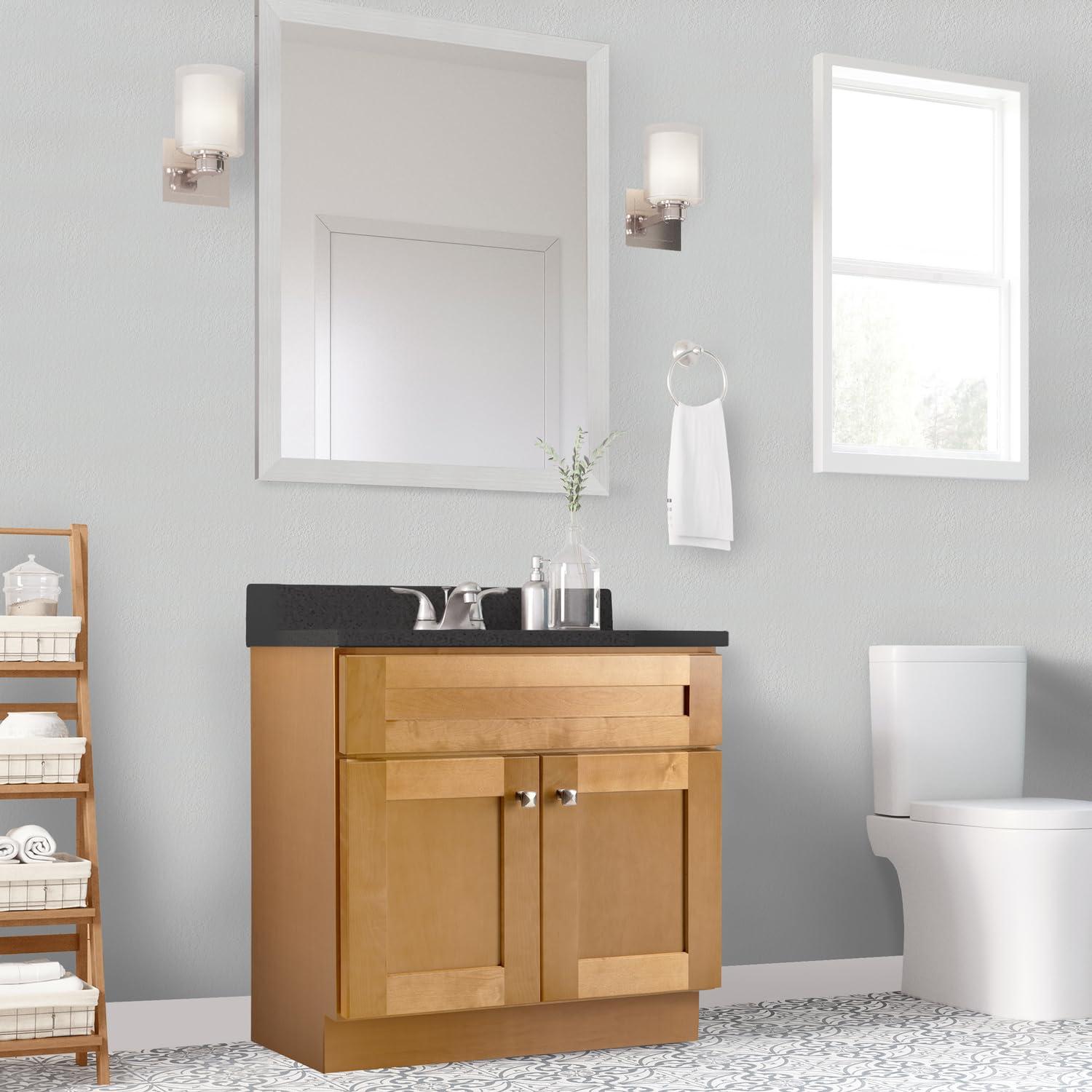 Design House Brookings 30 Inch Bathroom Vanity, Ready to Assemble, Solid Wood, Sherwin Williams – Design House, 587089