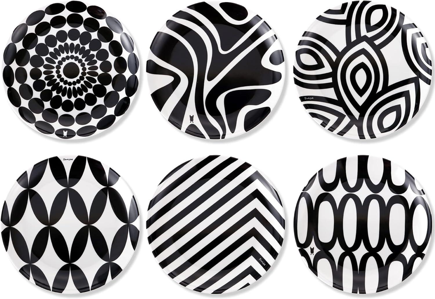 French Bull 6-Piece 6.5" B&W Appetizer Plate (Set of 6)