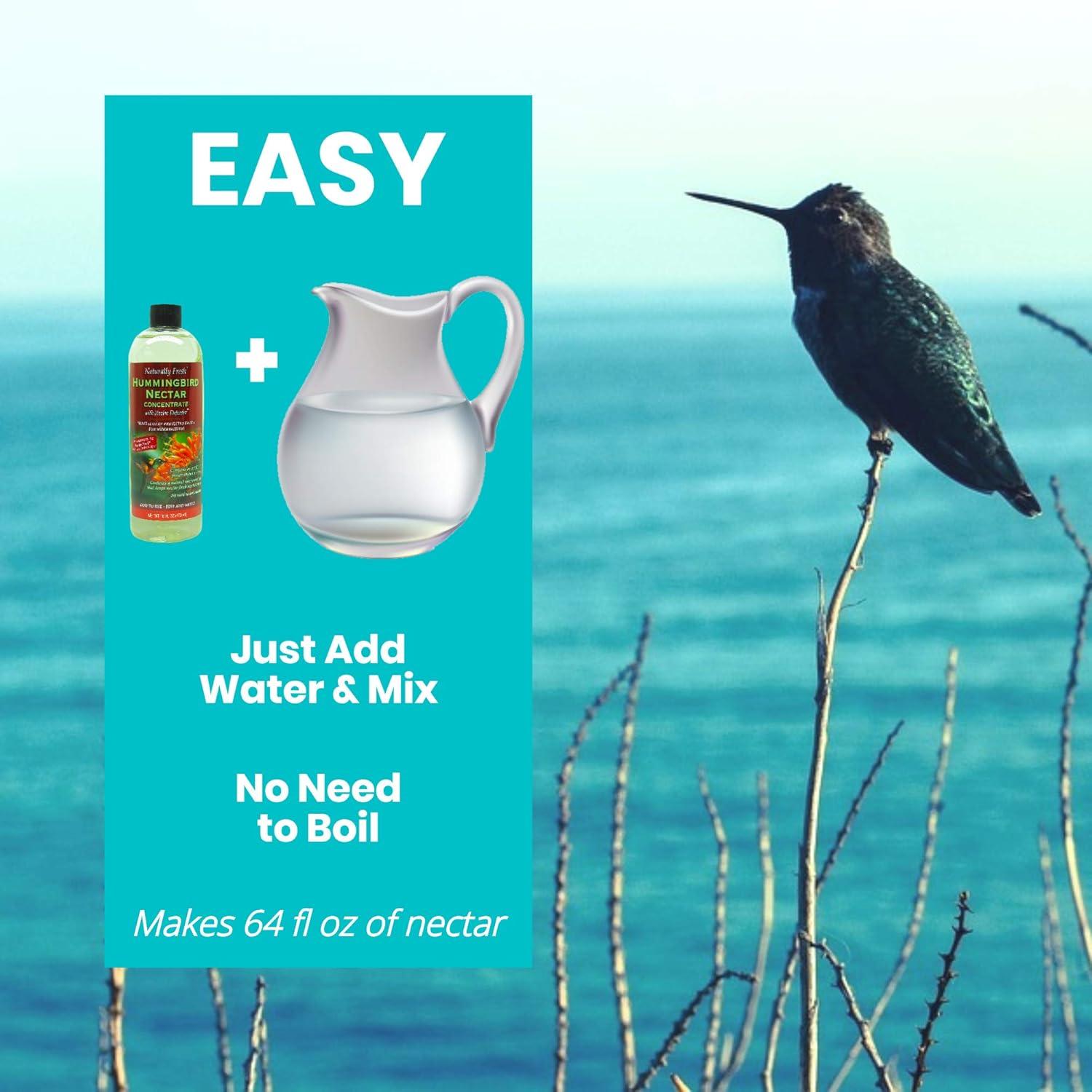 Naturally Fresh Hummingbird Nectar Liquid Concentrate  with Nectar Defender - Lasts Longer In Hummingbird Feeders - Makes 64 ounces of Clear Nectar