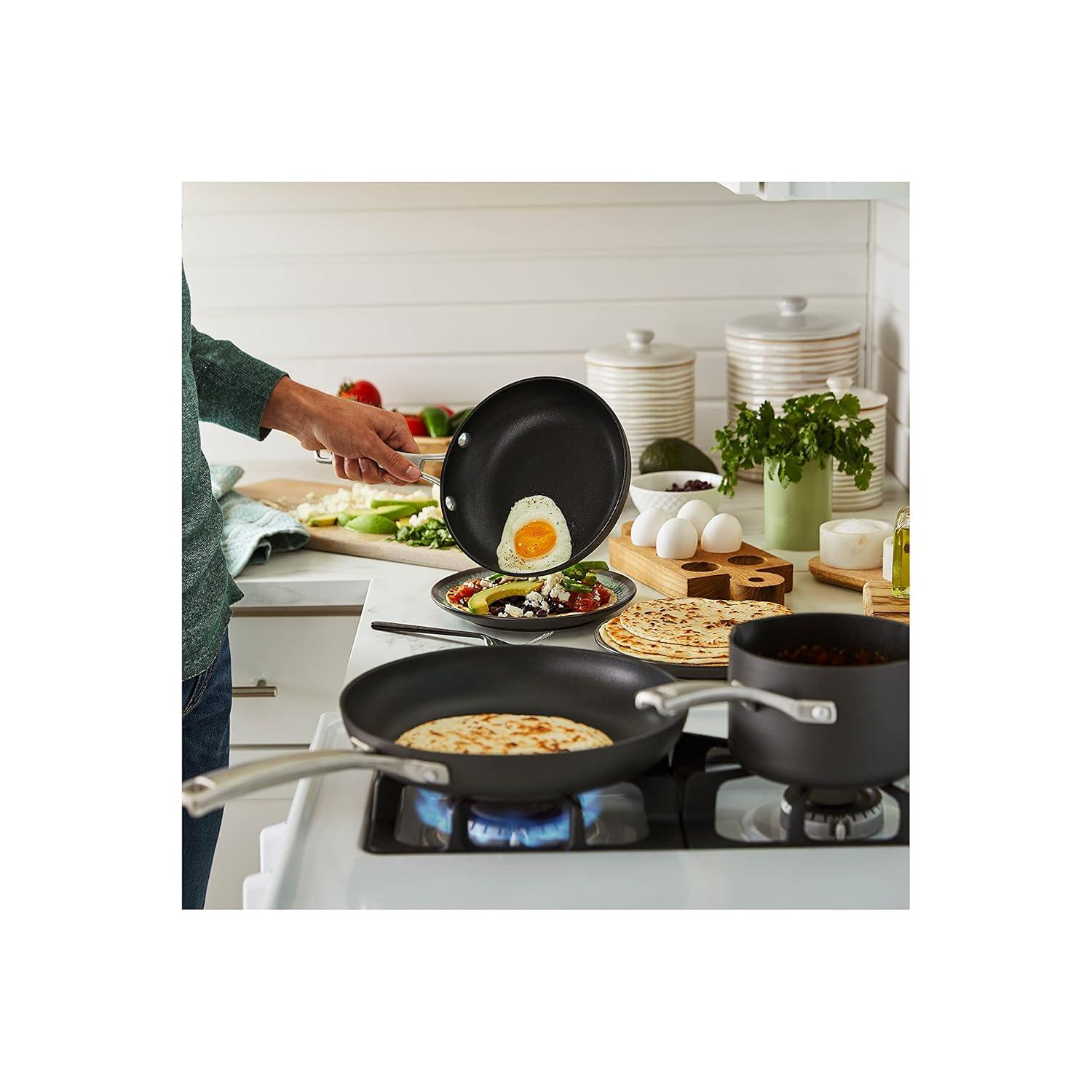 Calphalon Classic 10-Piece Hard Anodized Dishwasher Safe Cookware Set with No-Boil-Over Inserts