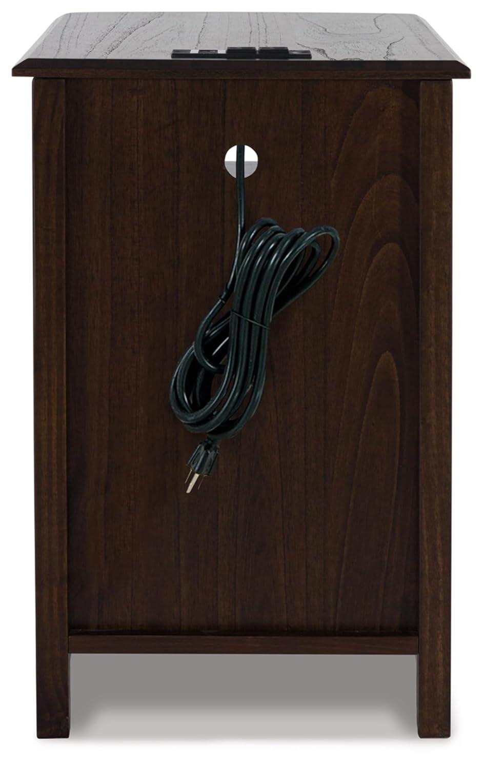 Signature Design by Ashley Casual Devonsted Chairside End Table  Dark Brown
