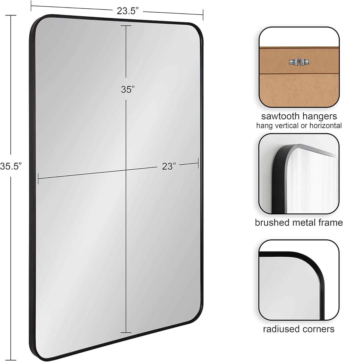 Kate and Laurel Zayda Radius Rectangle Framed Wall Mirror