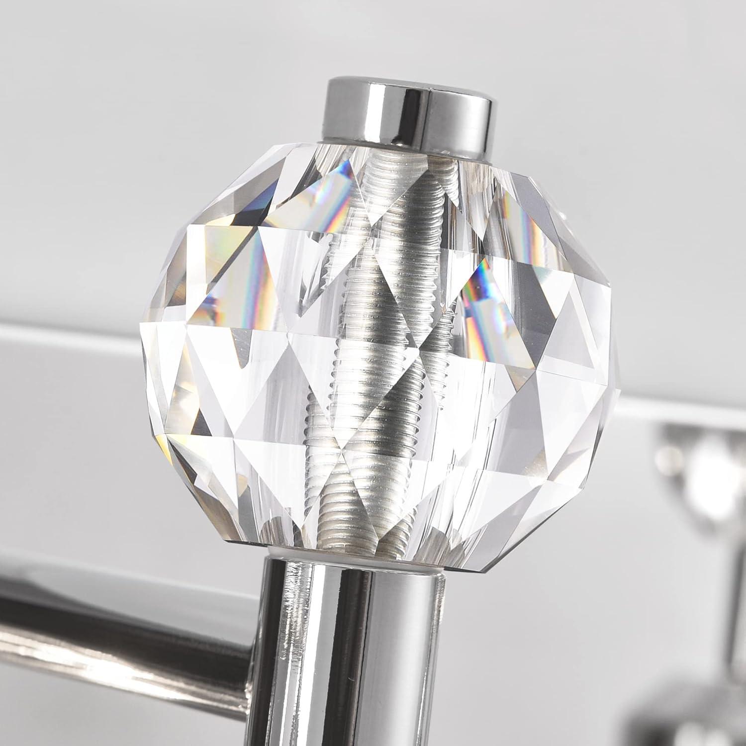 PRESDE Black Crystal Bathroom Lights Fixtures Over Mirror Modern 3 Light Vanity Lighting Bathroom Wall Light Fixtures(Exclude Bulb)