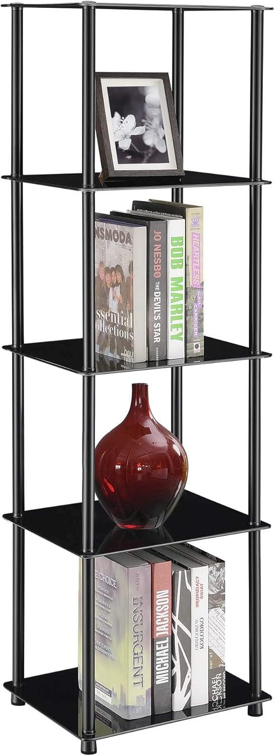 Convenience Concepts Designs2Go Classic Glass 5 Tier Tower, Black Glass