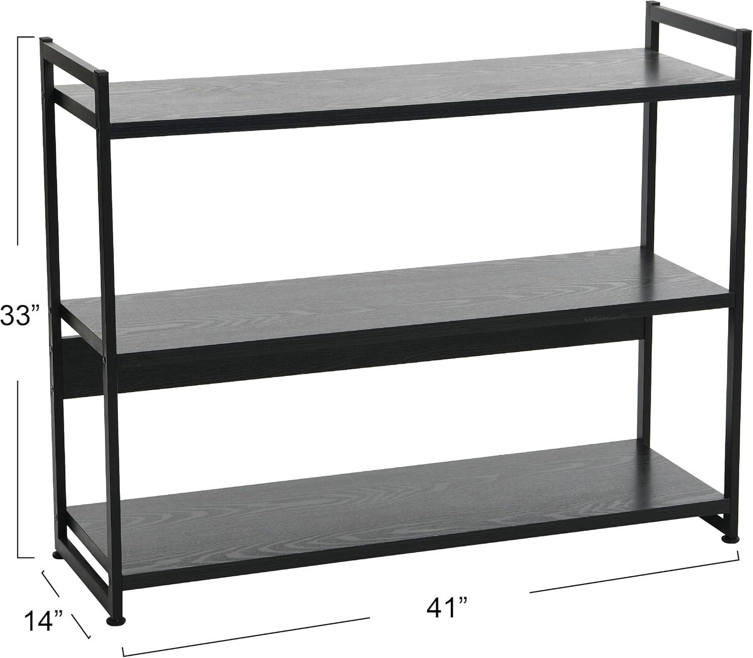 Household Essentials 32.5" Jamestown Wide 3 Shelf Bookshelf