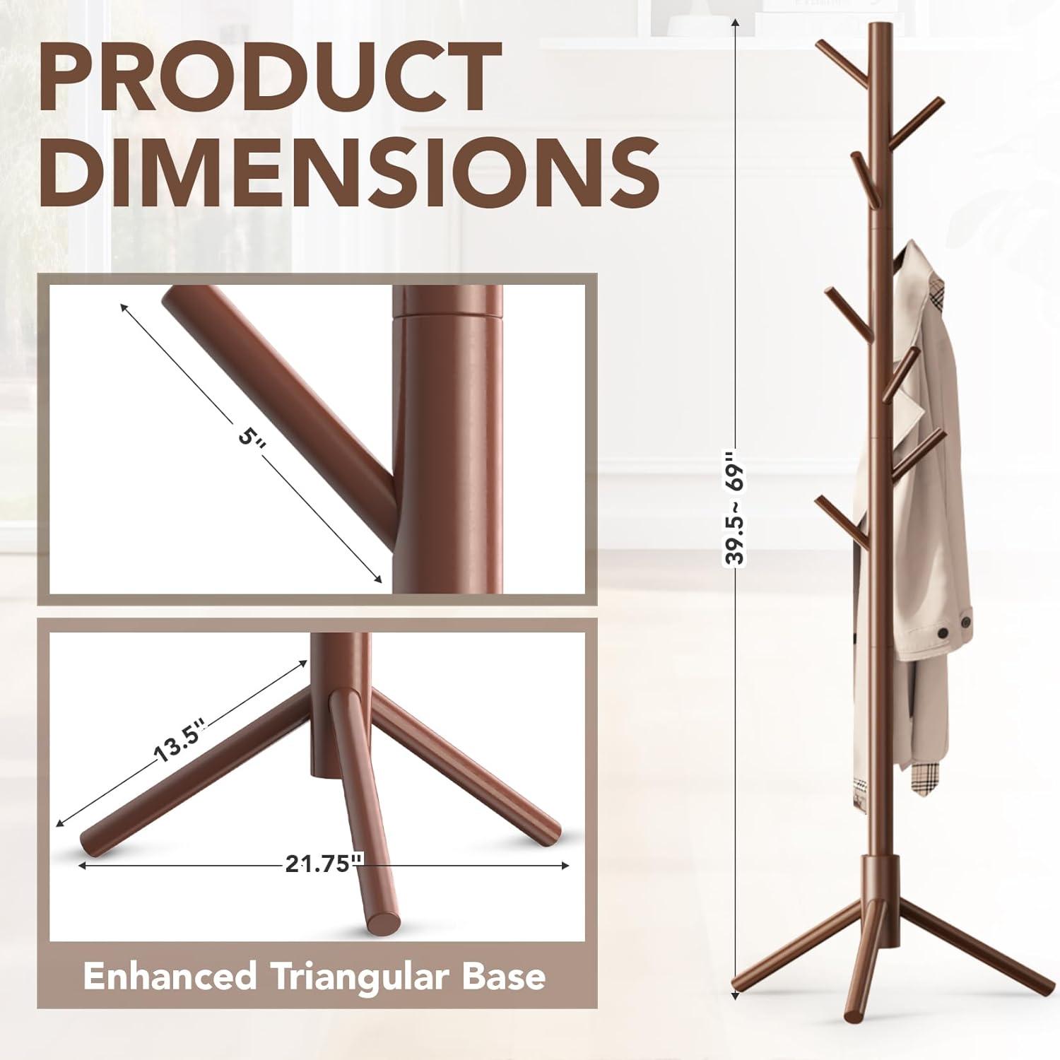 Wooden Tree Coat Rack Stand