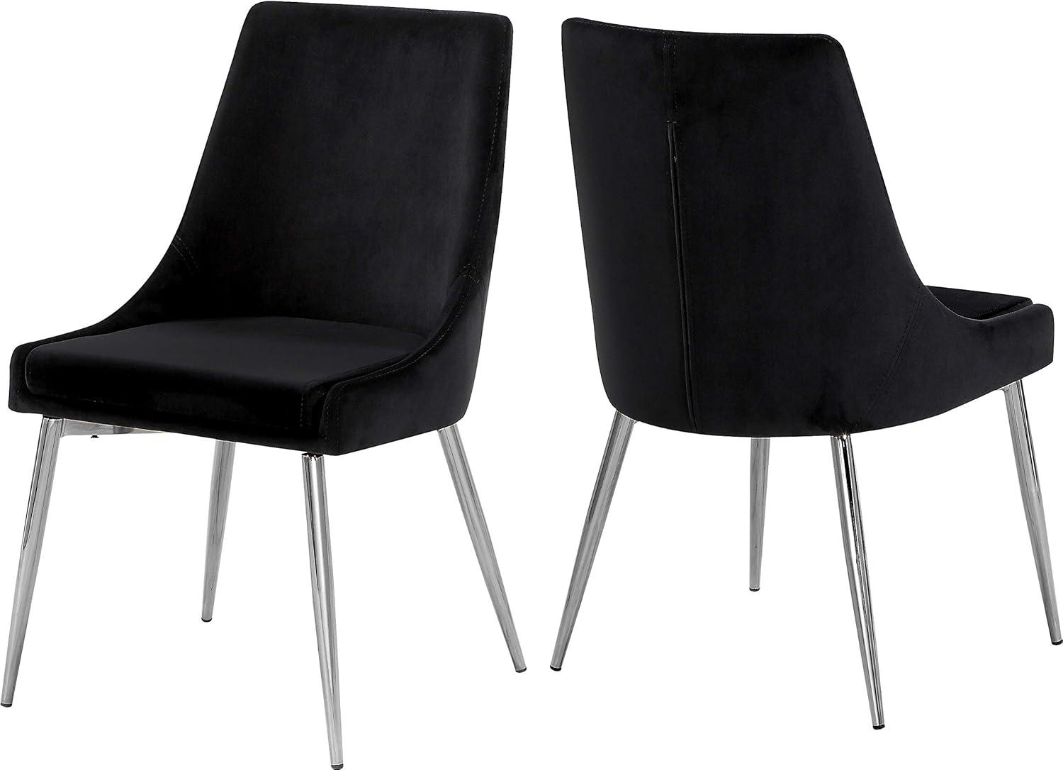 Meridian Furniture Karina Black Velvet Dining Chair (Set of 2)