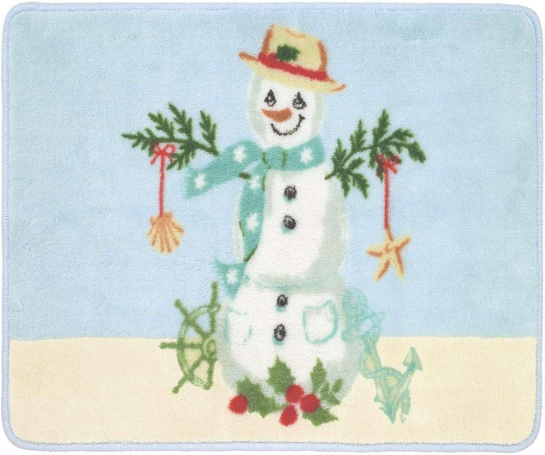 Coastal Snowman Cotton Bath Rug