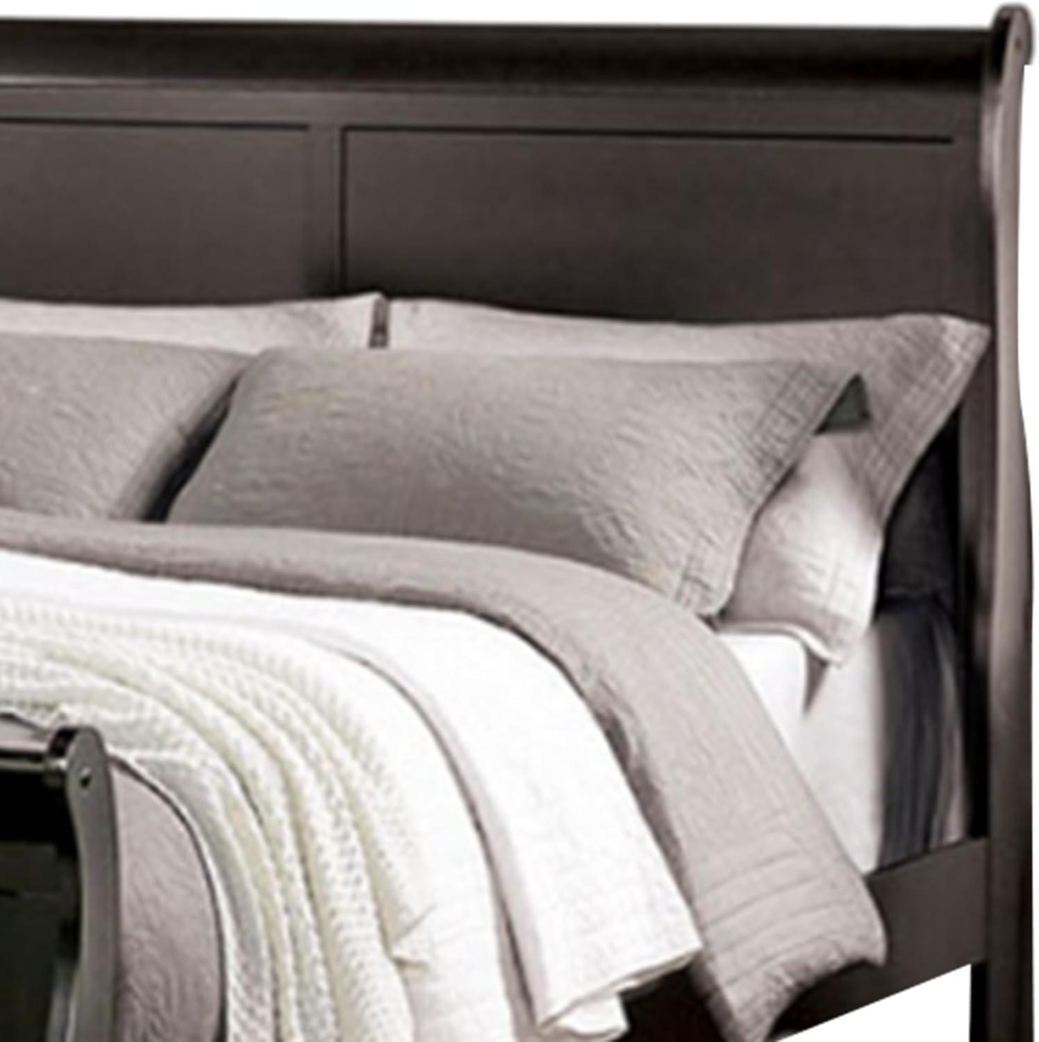 Ryla Bed, Sleigh Panel Headboard, Classic Solid Wood