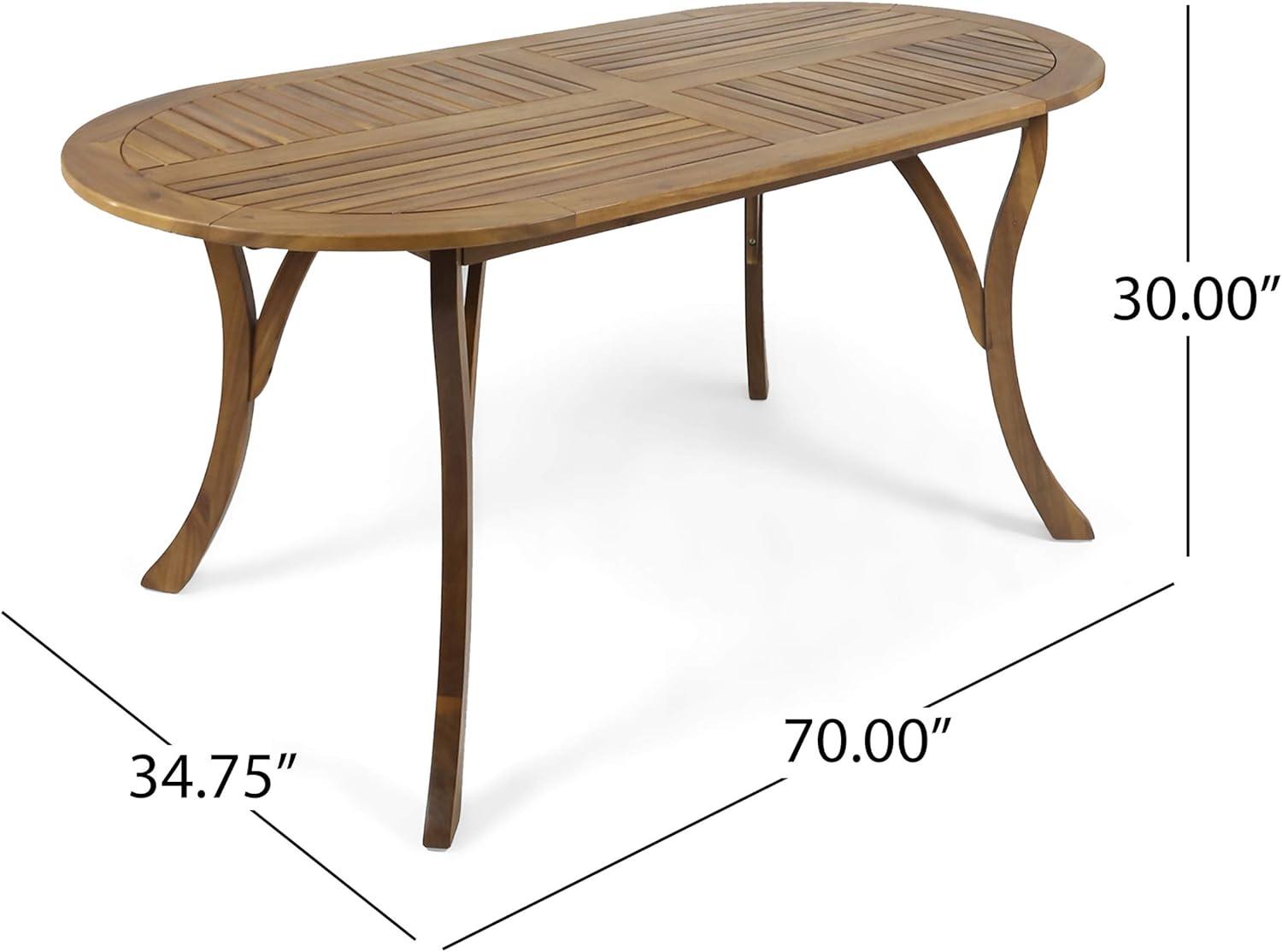 Hermosa Oval 70" Teak Acacia Wood Dining Table