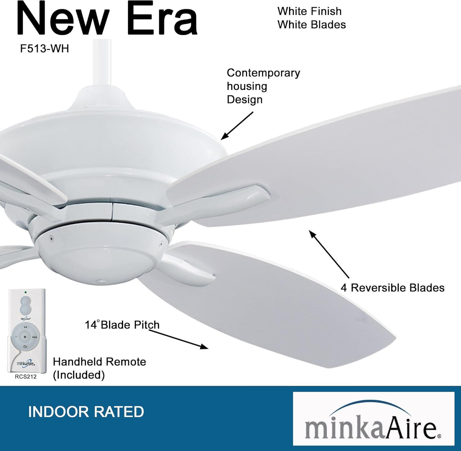 52" New Era 4 - Blade Standard Ceiling Fan with Remote Control