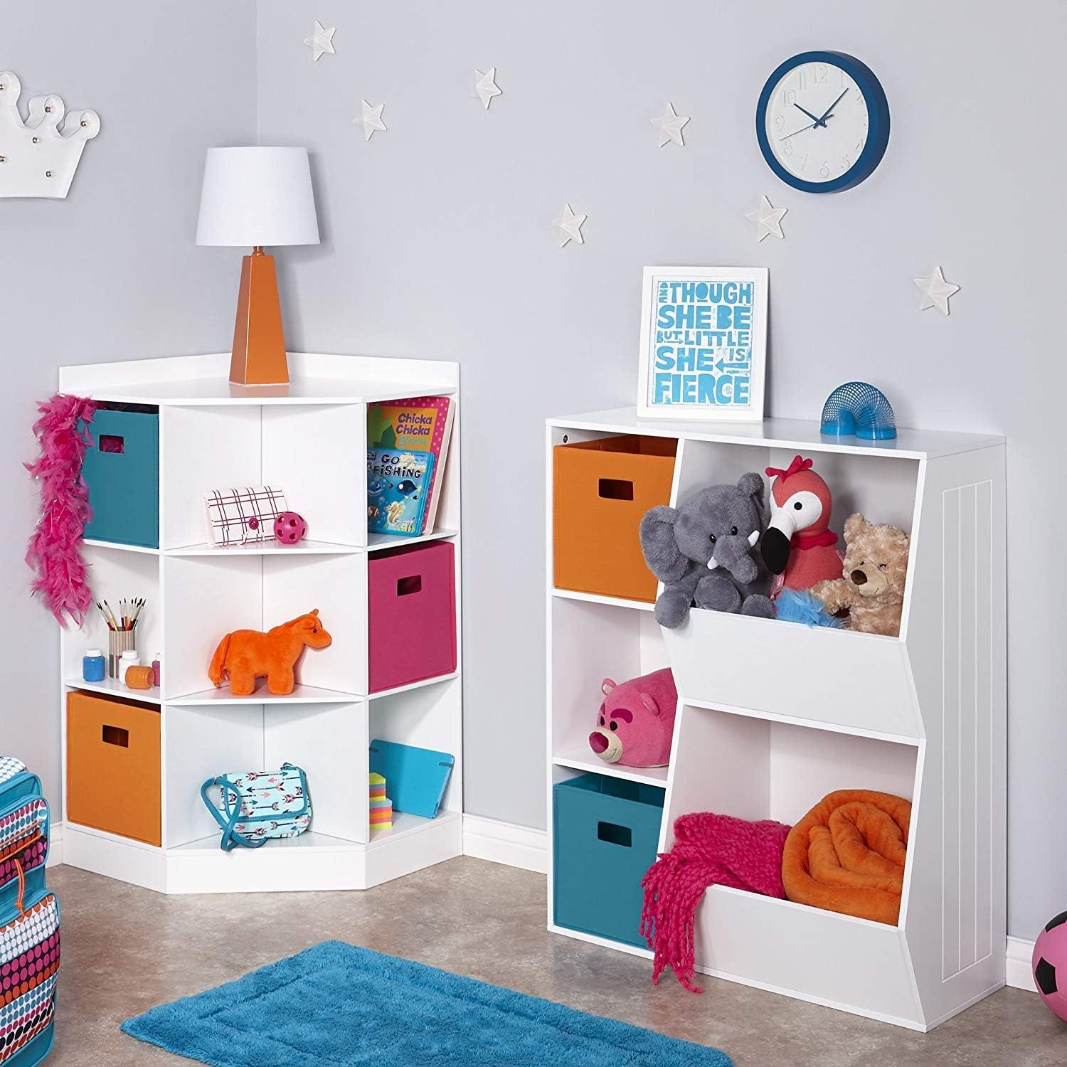 RiverRidge Home RiverRidge Kids Corner Playroom Cabinet with 6 Toy Storage Cubbies and 3 Angled Shelves