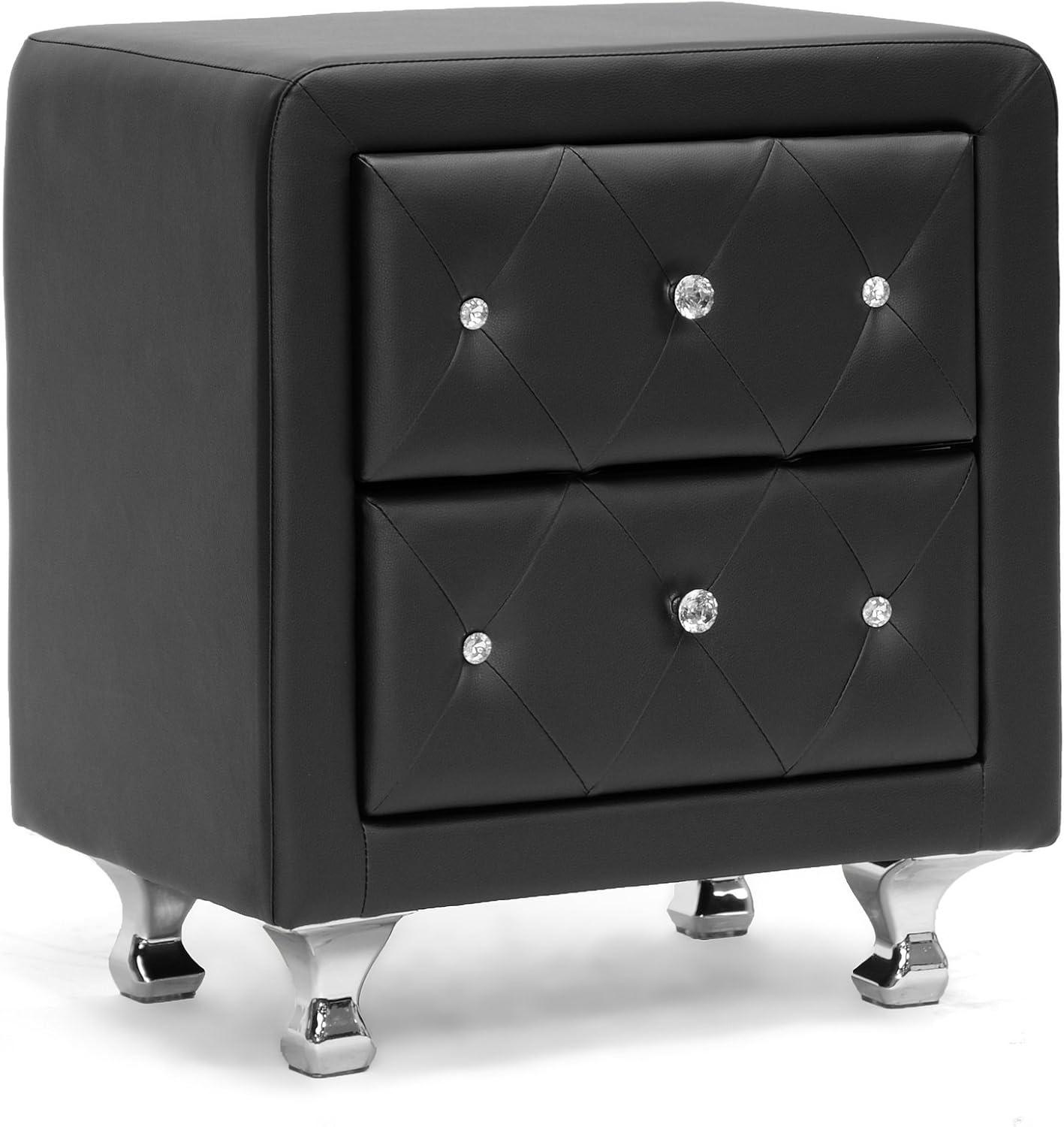 Stella Crystal Modern Nightstand - Baxton Studio