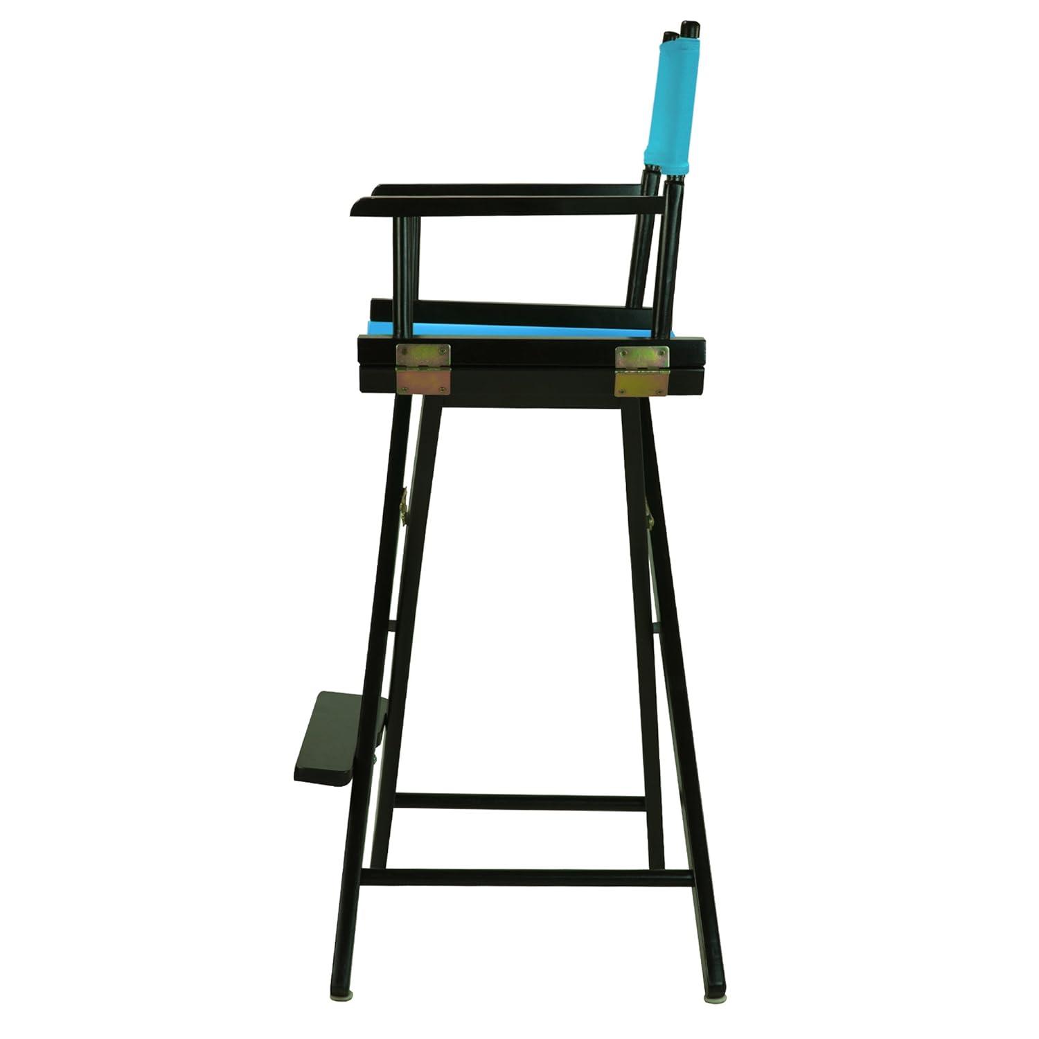 "30" Director's Chair Black Frame-Turquoise Canvas"
