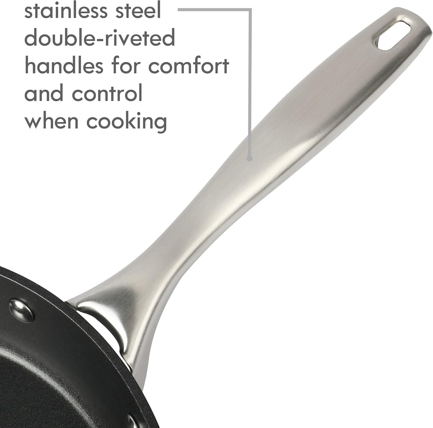 Kenmore Kenmore Logan 10 Piece Aluminum Nonstick Cookware Set In Black With Wood Utensils