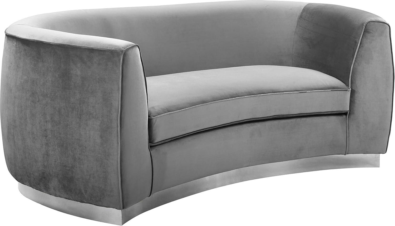 Meridian Furniture Julian Grey Velvet Loveseat