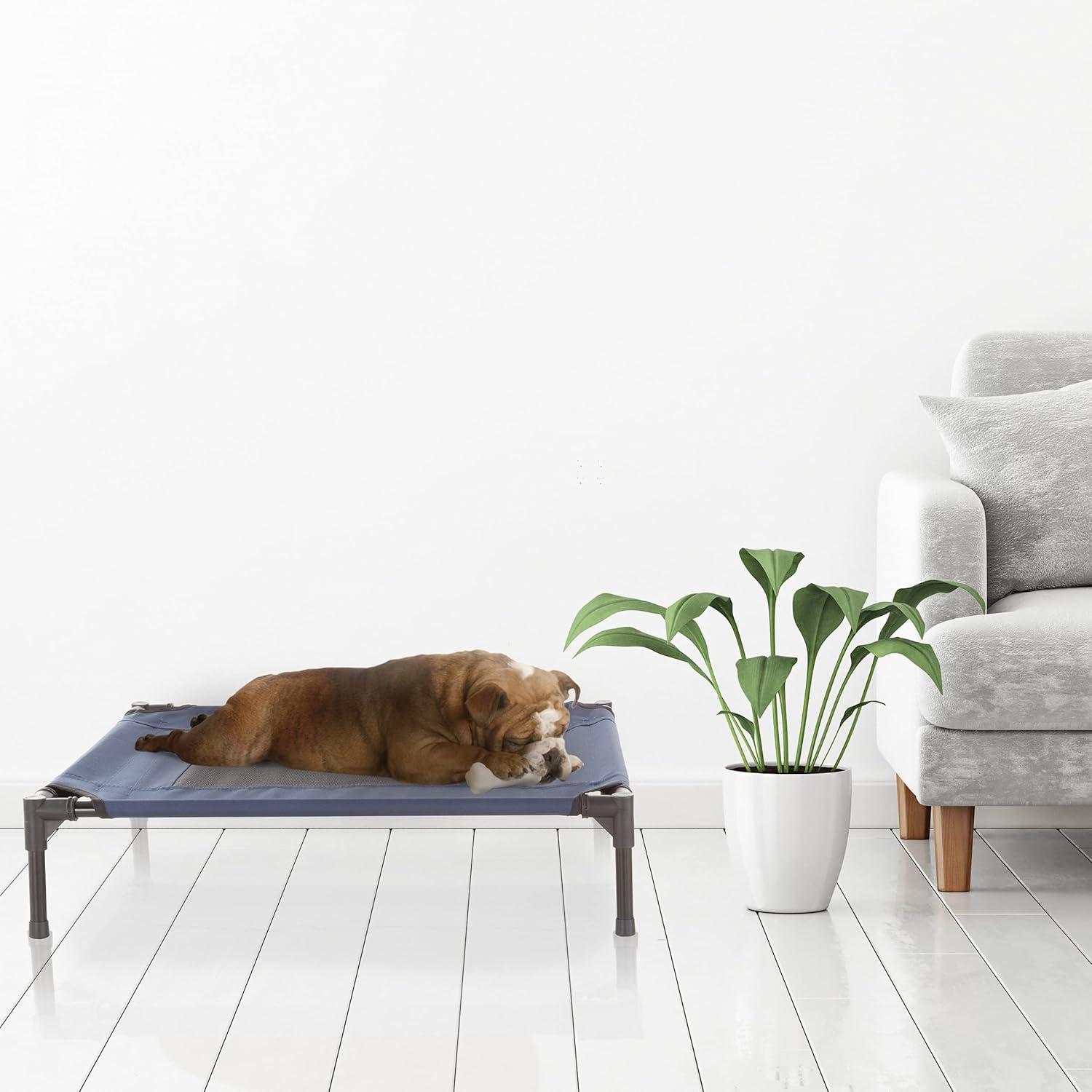 Pet Adobe Portable Raised Cot Style Pet Bed - Navy Blue