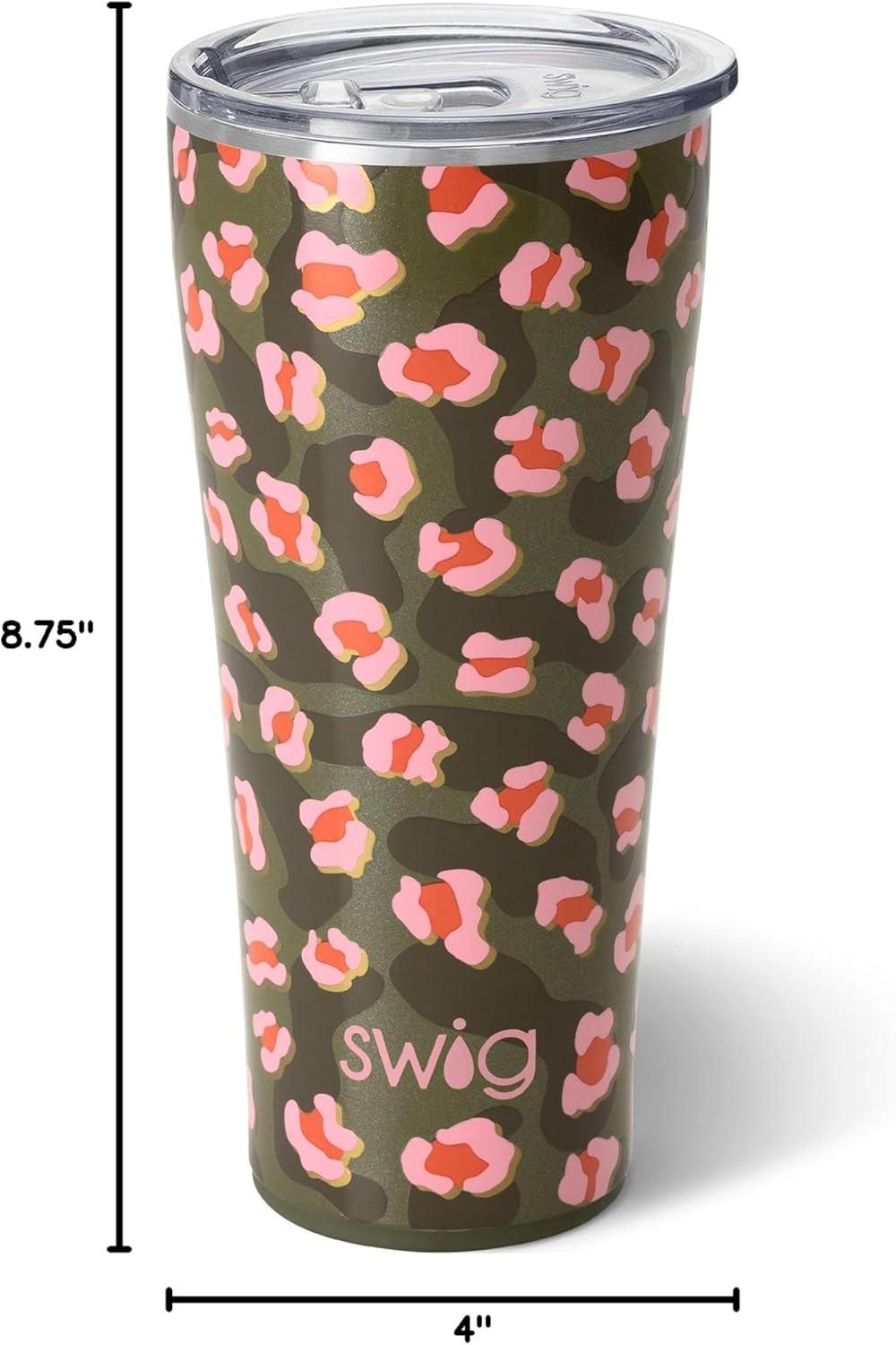 Swig Life 32oz Green and Pink Stainless Steel Tumbler