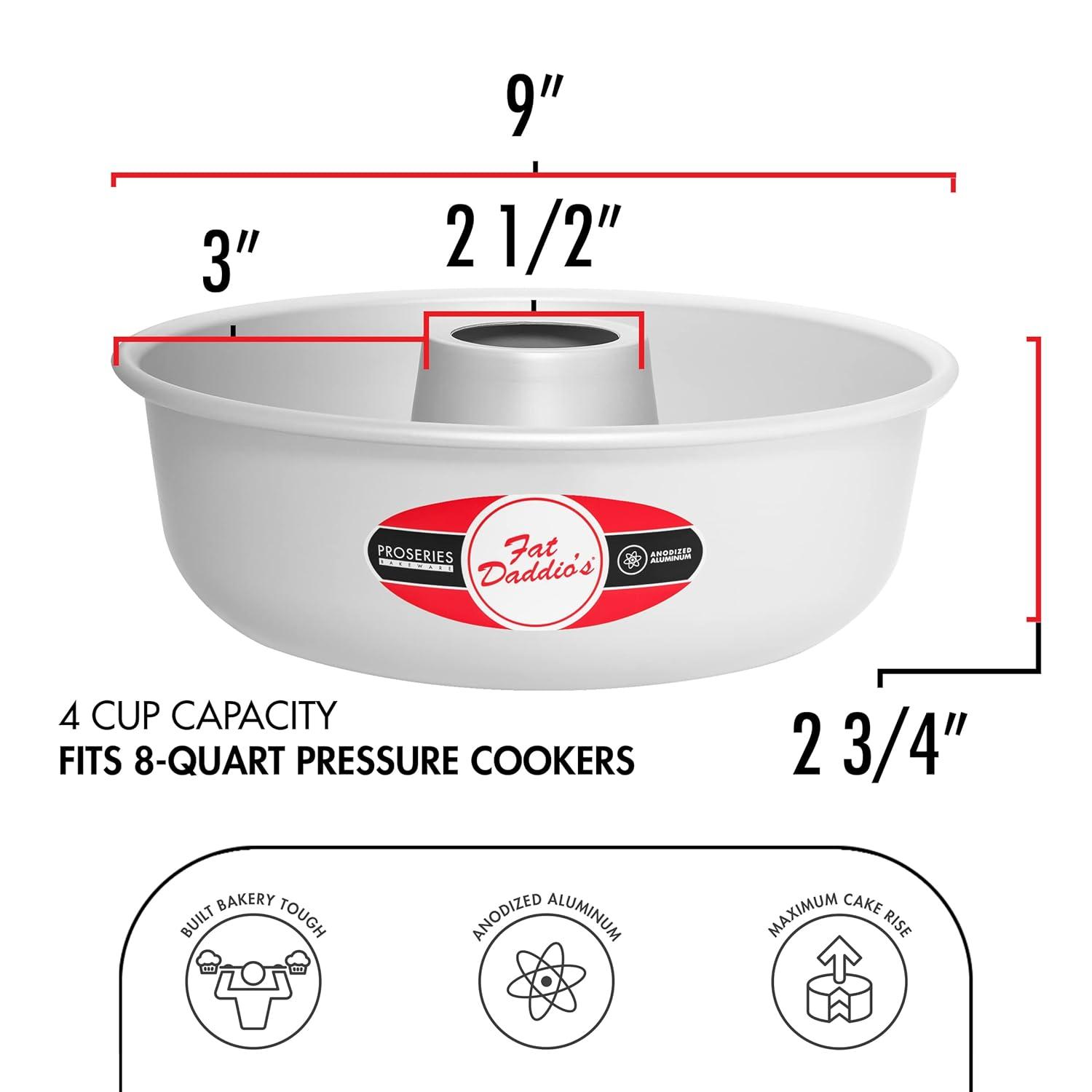 Fat Daddio's RMP-9 Anodized Aluminum Ring Mold Pan, 9 x 2 3/4 inch, Silver