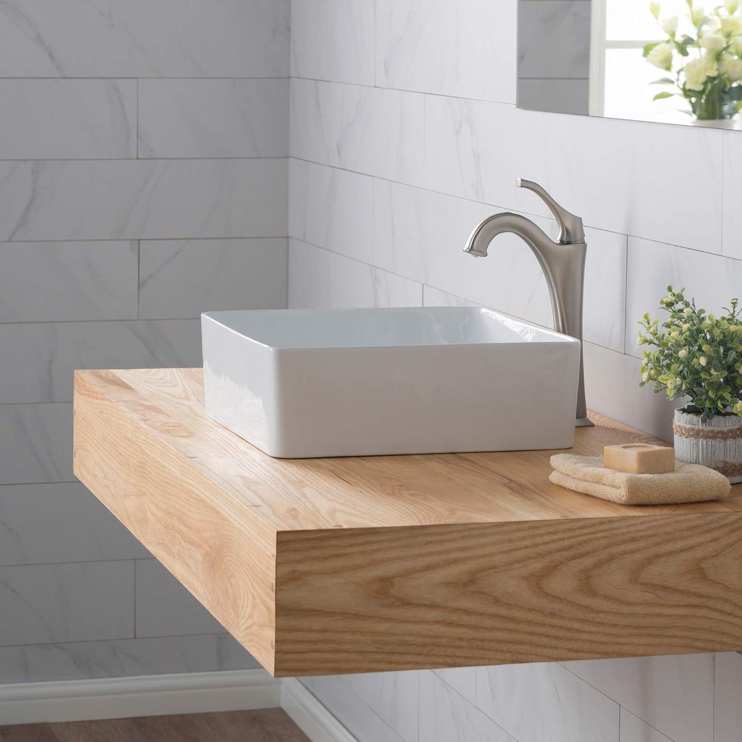 Thin ceramics Square Vessel Bathroom Sink