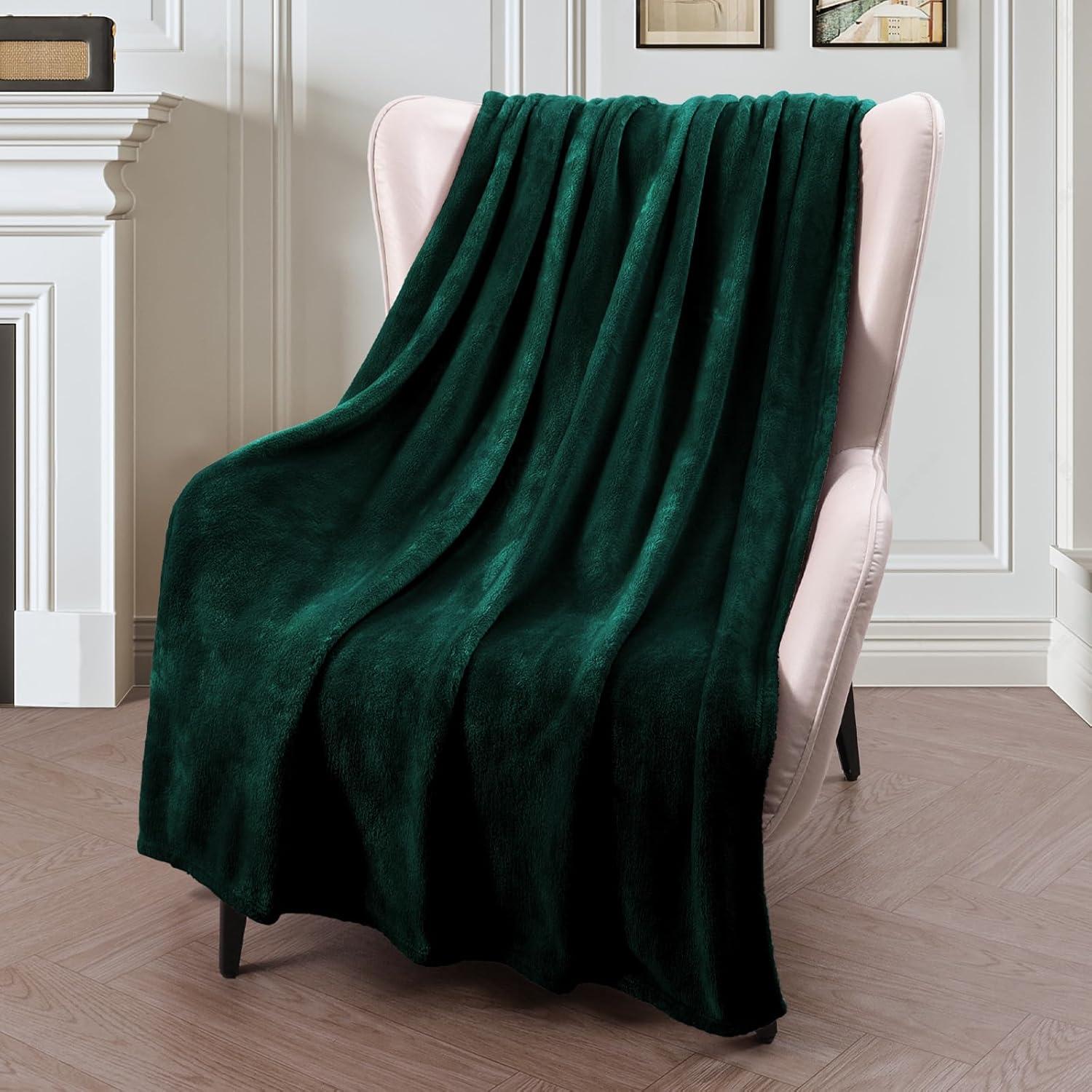 PAVILIA Premium Faux Shearling Fleece Throw Blanket for Bed, Reversible Warm Blanket for Couch Sofa