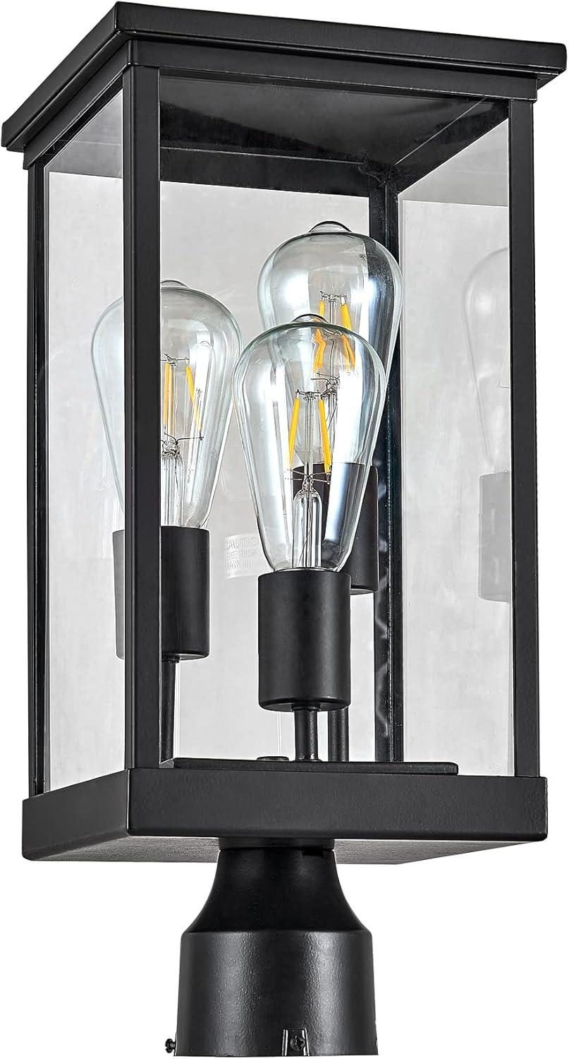 Design House 589200-BLK Mayfield Outdoor Post Top Light with Clear Glass Modern for Porch Entryway Patio, Black