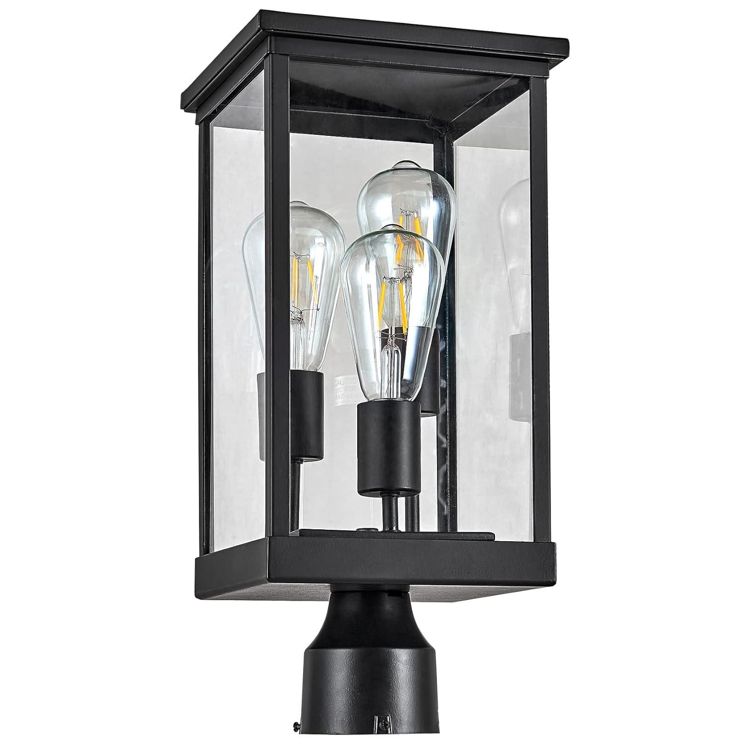 Design House 589200-BLK Mayfield Outdoor Post Top Light with Clear Glass Modern for Porch Entryway Patio, Black