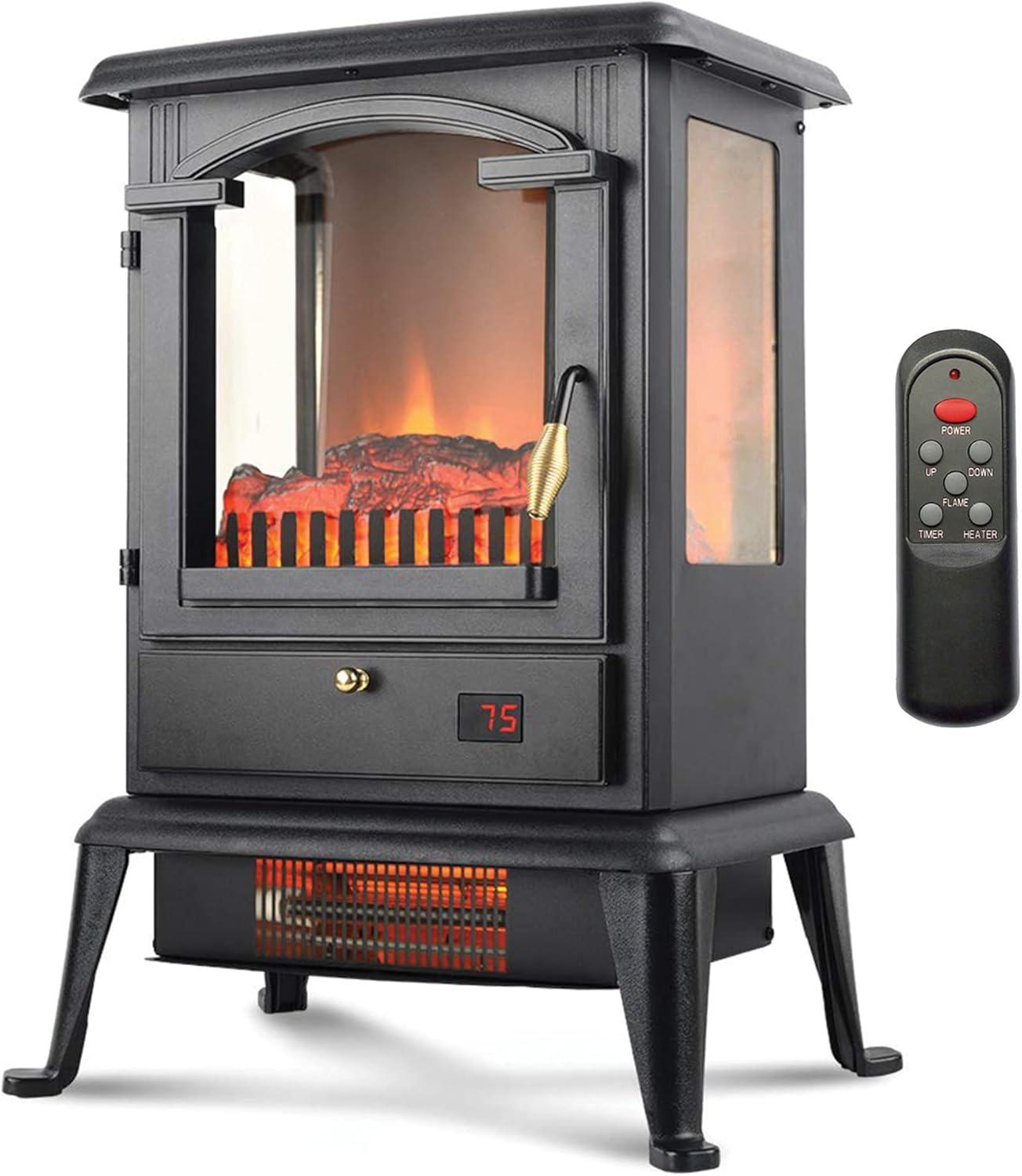 Lifesmart LifeSmart LifePro 1500W 3 Sided Electric Infrared Quartz Indoor Stove Heater