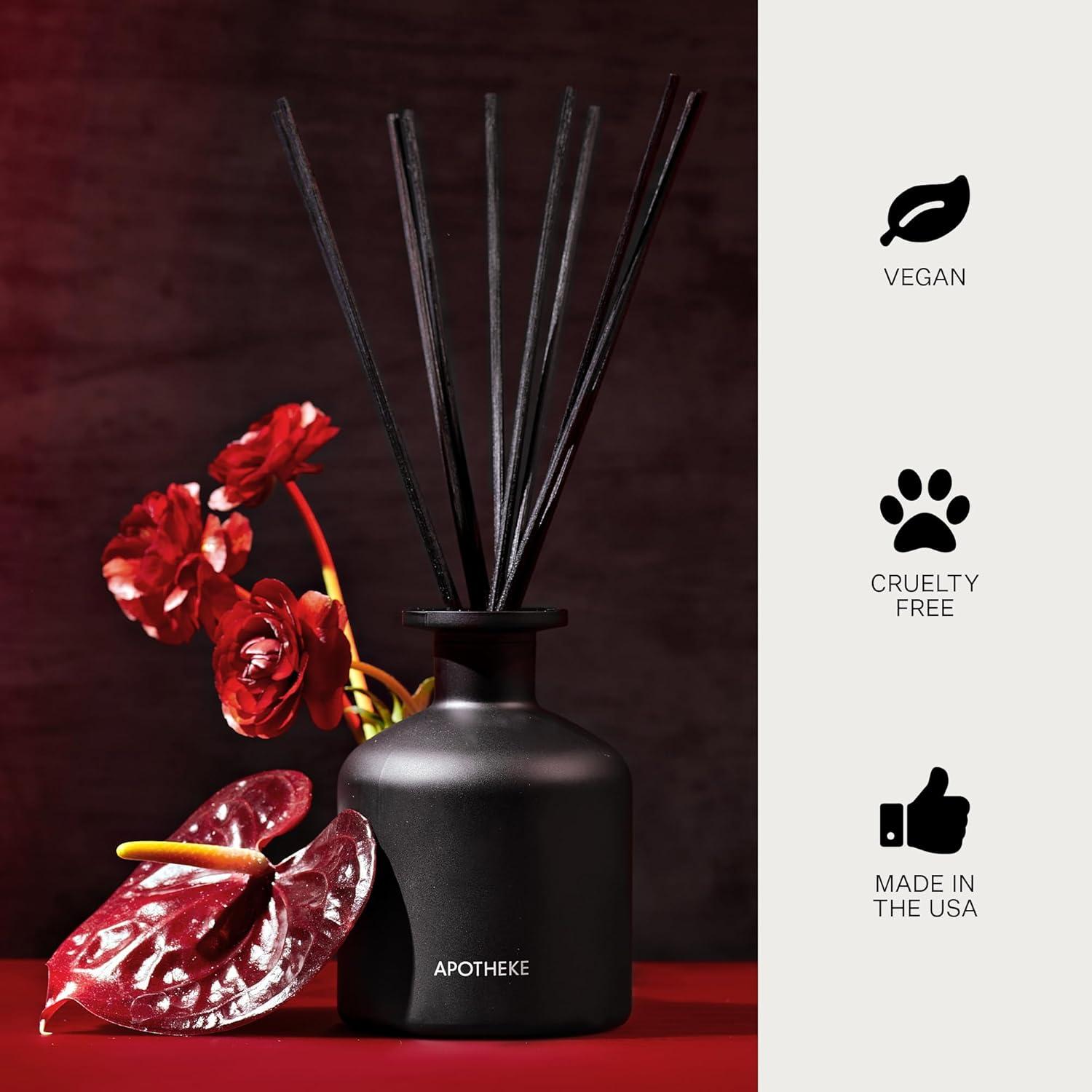 Charcoal Rouge Black Reed Diffuser with Cedarwood and Sandalwood