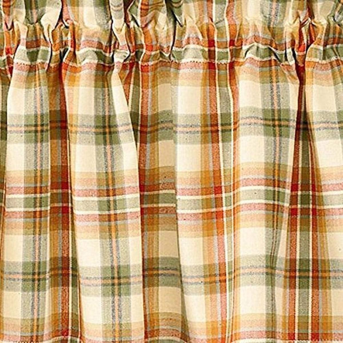 Red Plaid Cotton Rod Pocket Window Tiers