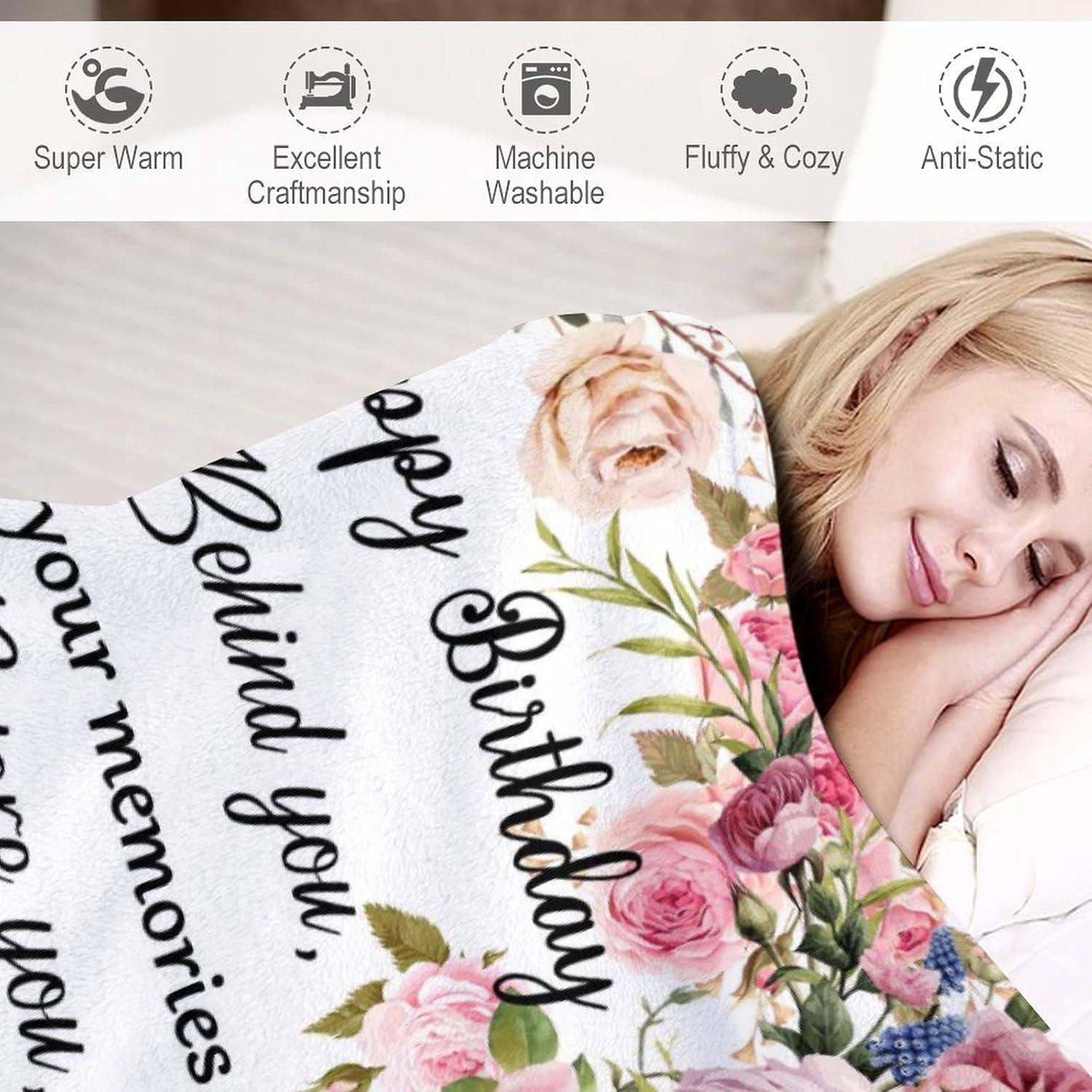 DALIHUA Birthday Gifts for Women Blanket Happy Birthday Decorations Throw Blanket Best Birthday Gift Ideas for Women Men 60x80inches