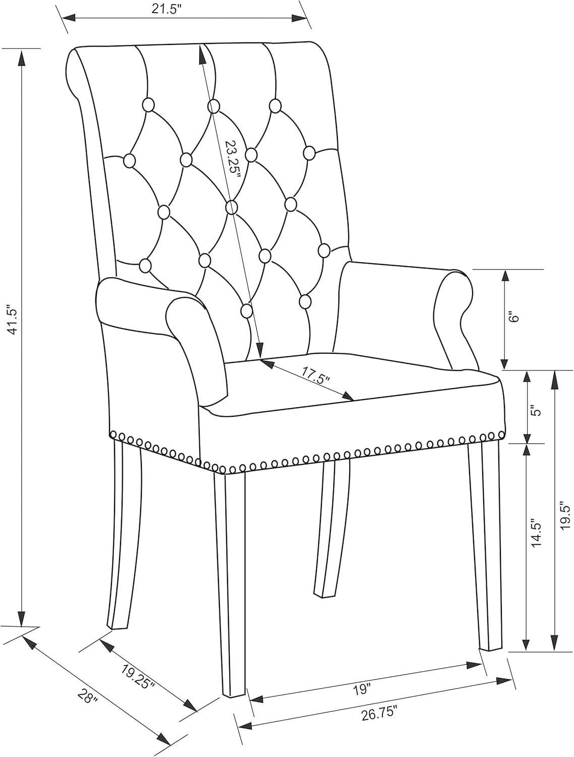 Coaster Furniture 19.5'' H Tufted Linen Upholstered Armchair