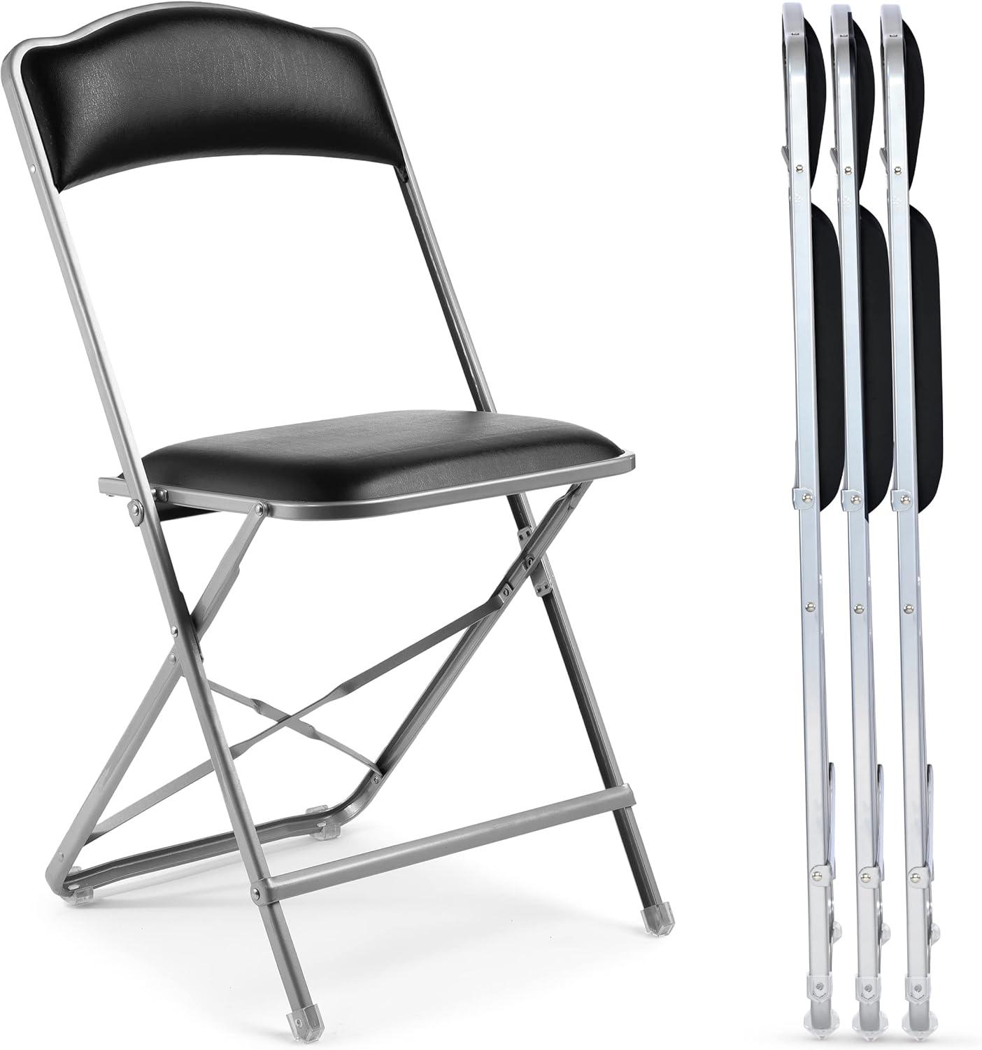 paproos Modern Dining Chairs Set of 4, PU Leather Dining Room Chairs, Kitchen Chairs with Metal Legs, Easy to Assemble Dining Chair for Restaurant, Kitchen, Dining Room and Living Room