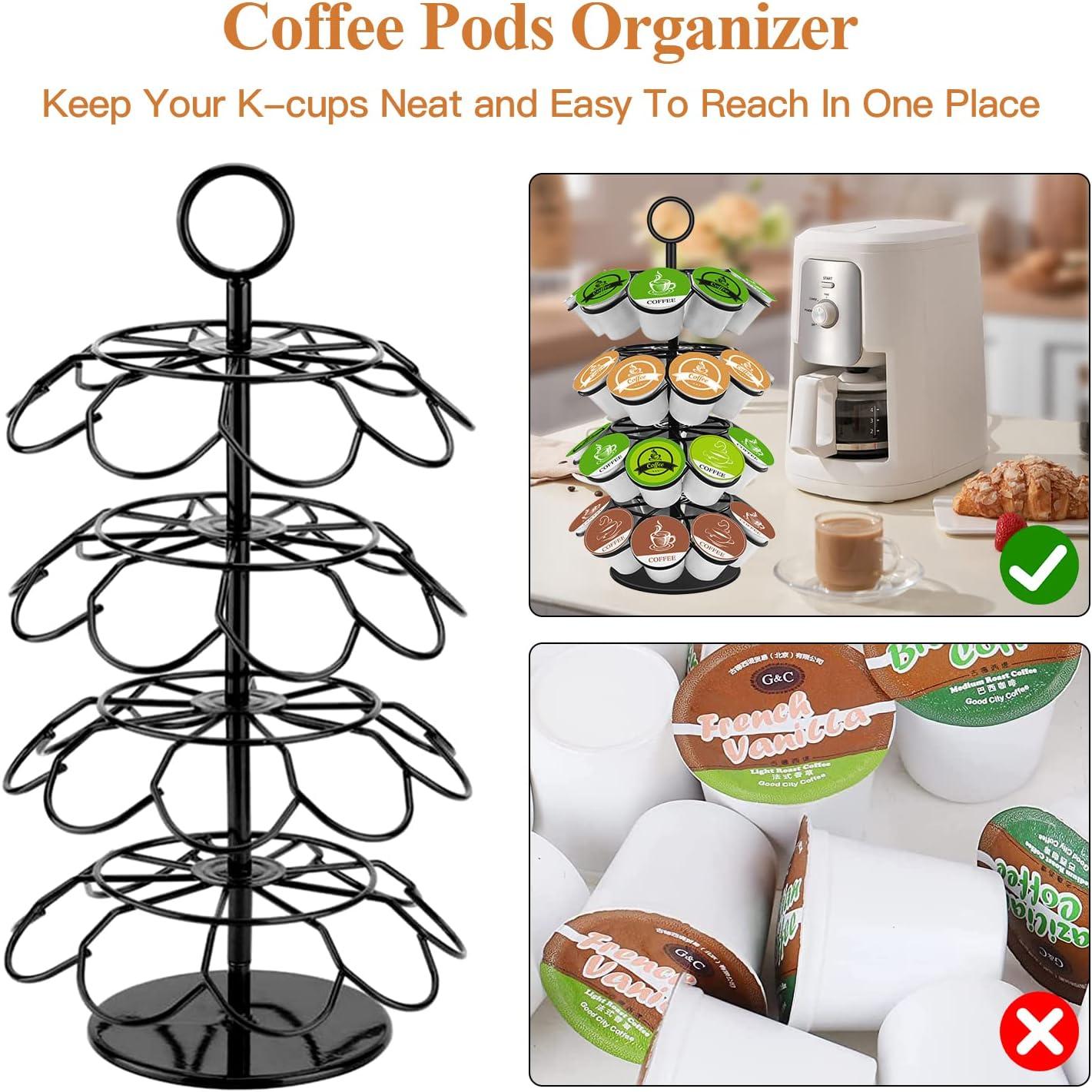 Black Metal 360-Degree Rotating K-Cup Coffee Pod Holder