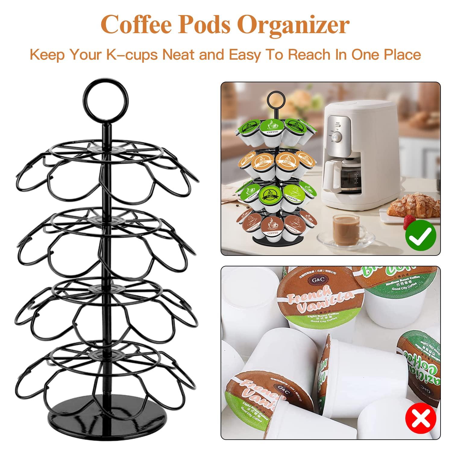 Black Metal 360-Degree Rotating K-Cup Coffee Pod Holder