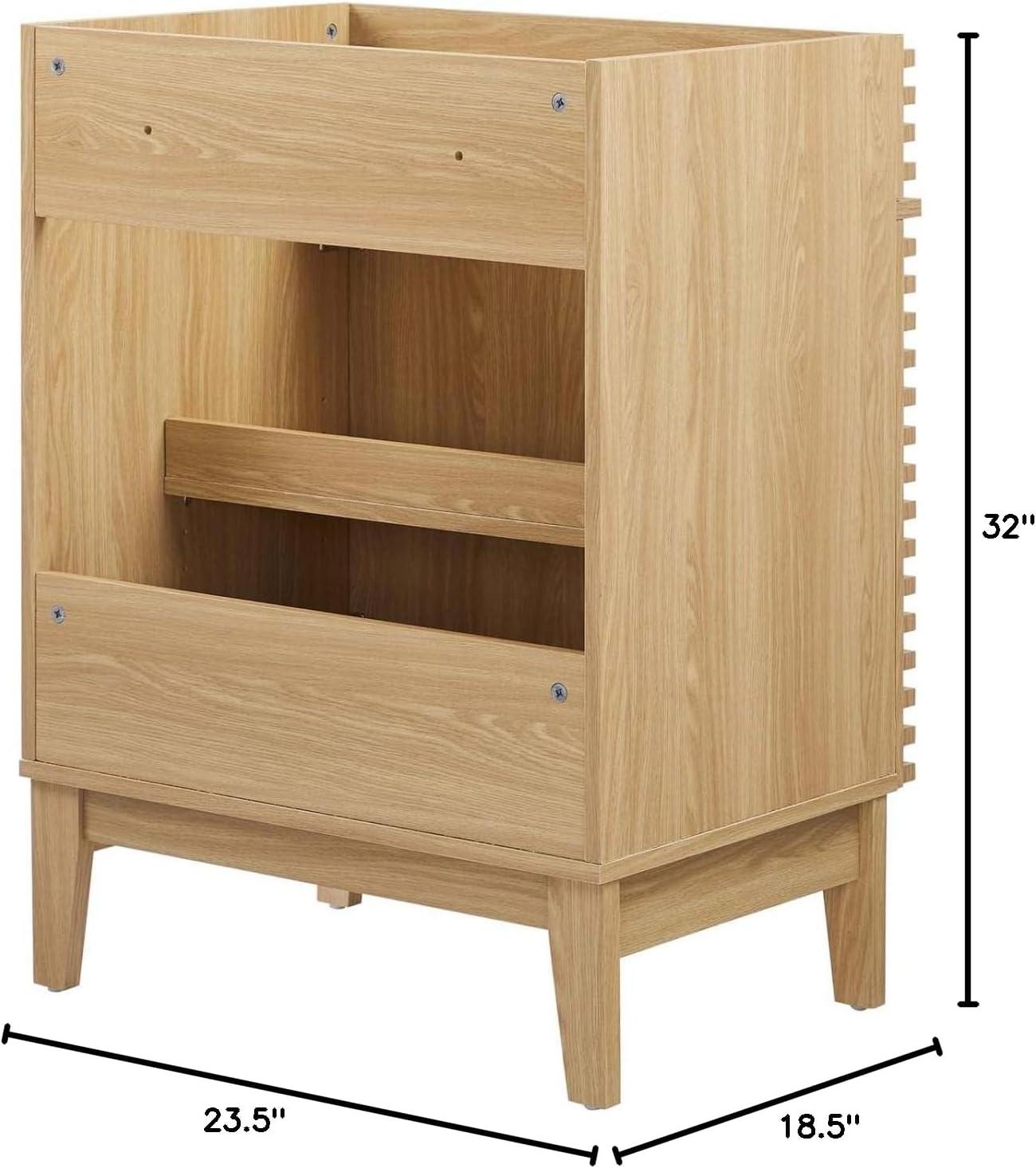odway Render Modern Style Wood Bathroom Vanity Cabinet in Oak