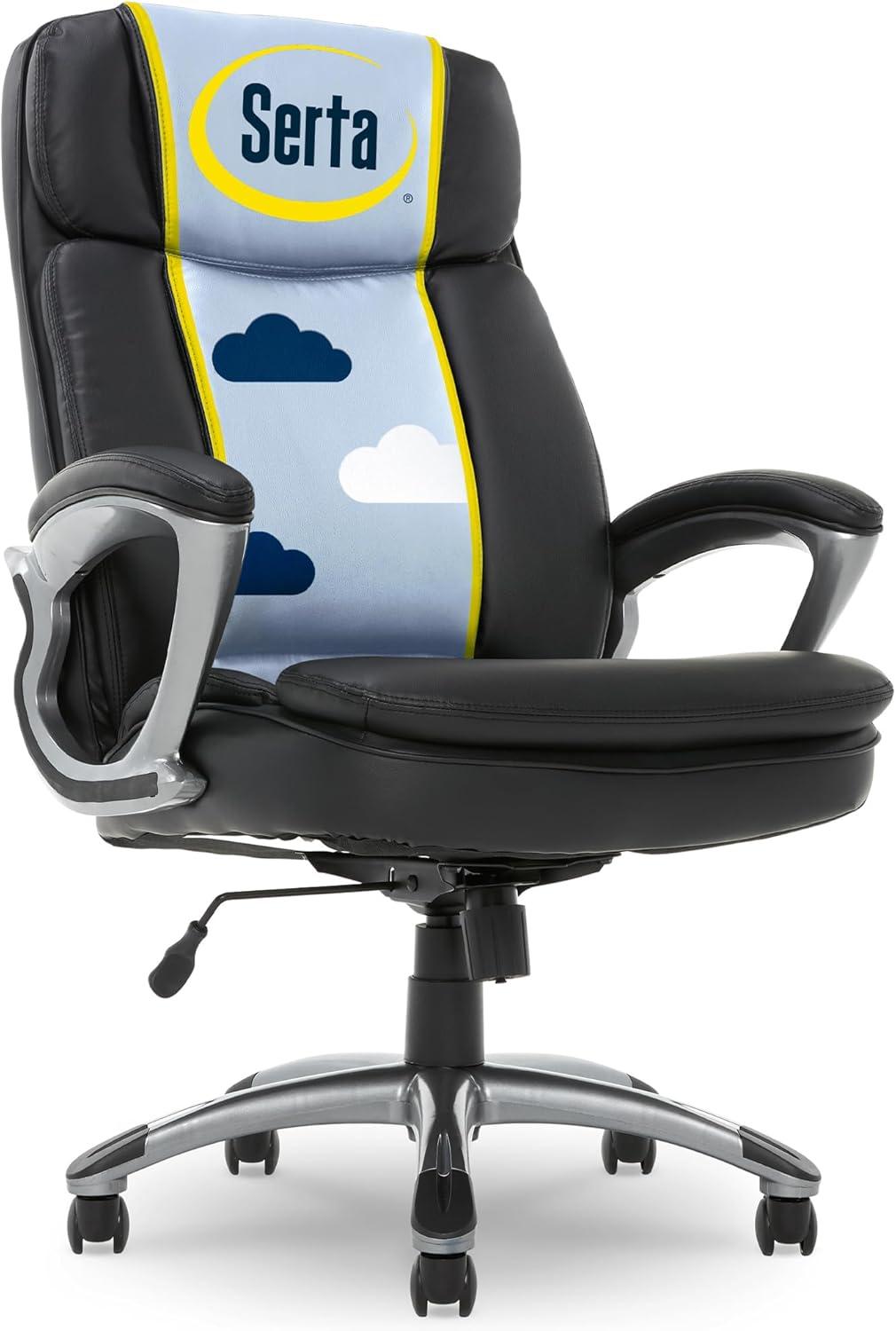 Serta Fairbanks Big and Tall High Back Executive Office and Gaming Chair with Layered Body Pillows